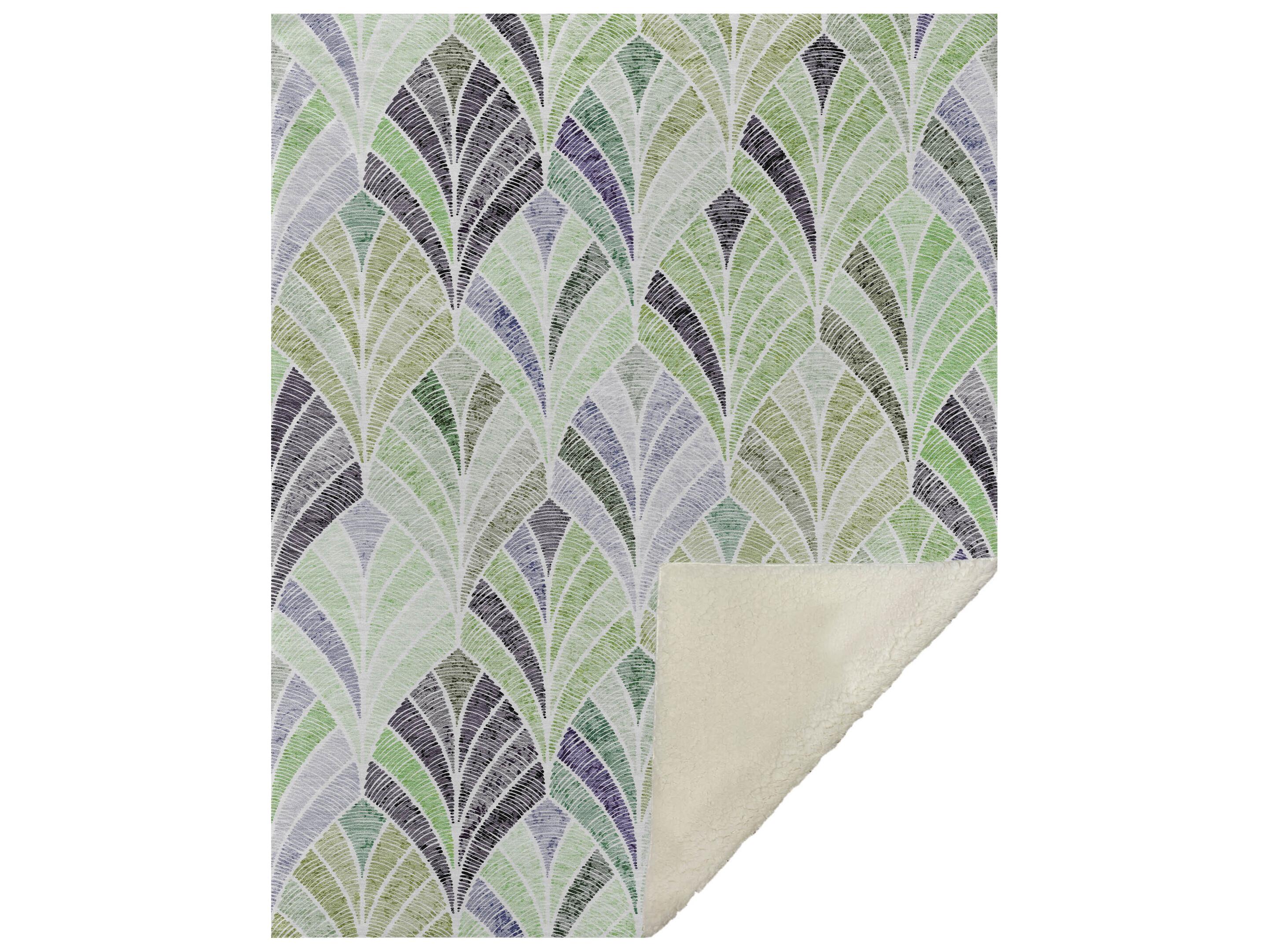 Dalyn Sherpa Green Polyester Throw