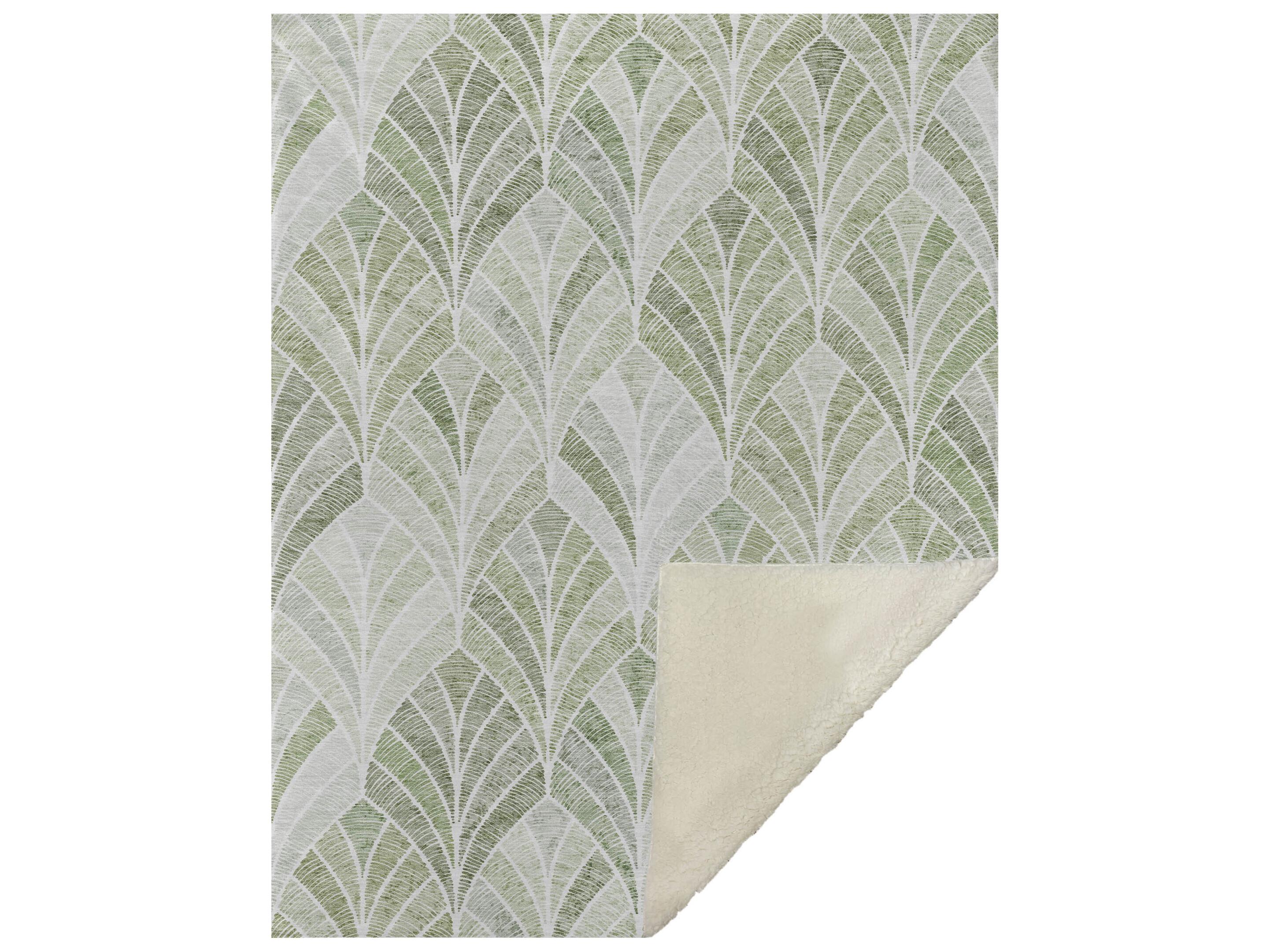 Dalyn Sherpa Green Polyester Throw