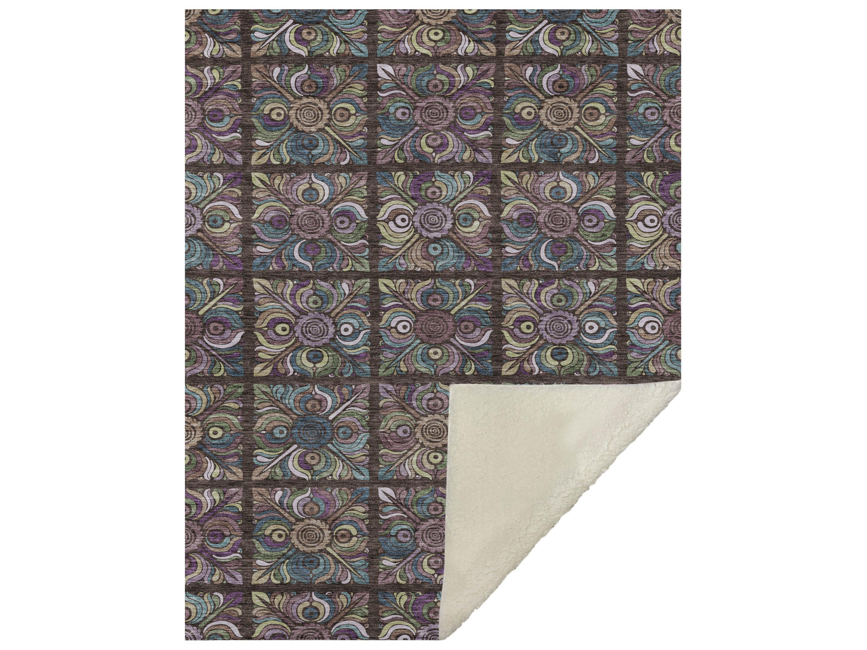 Dalyn Sherpa Brown Polyester Throw
