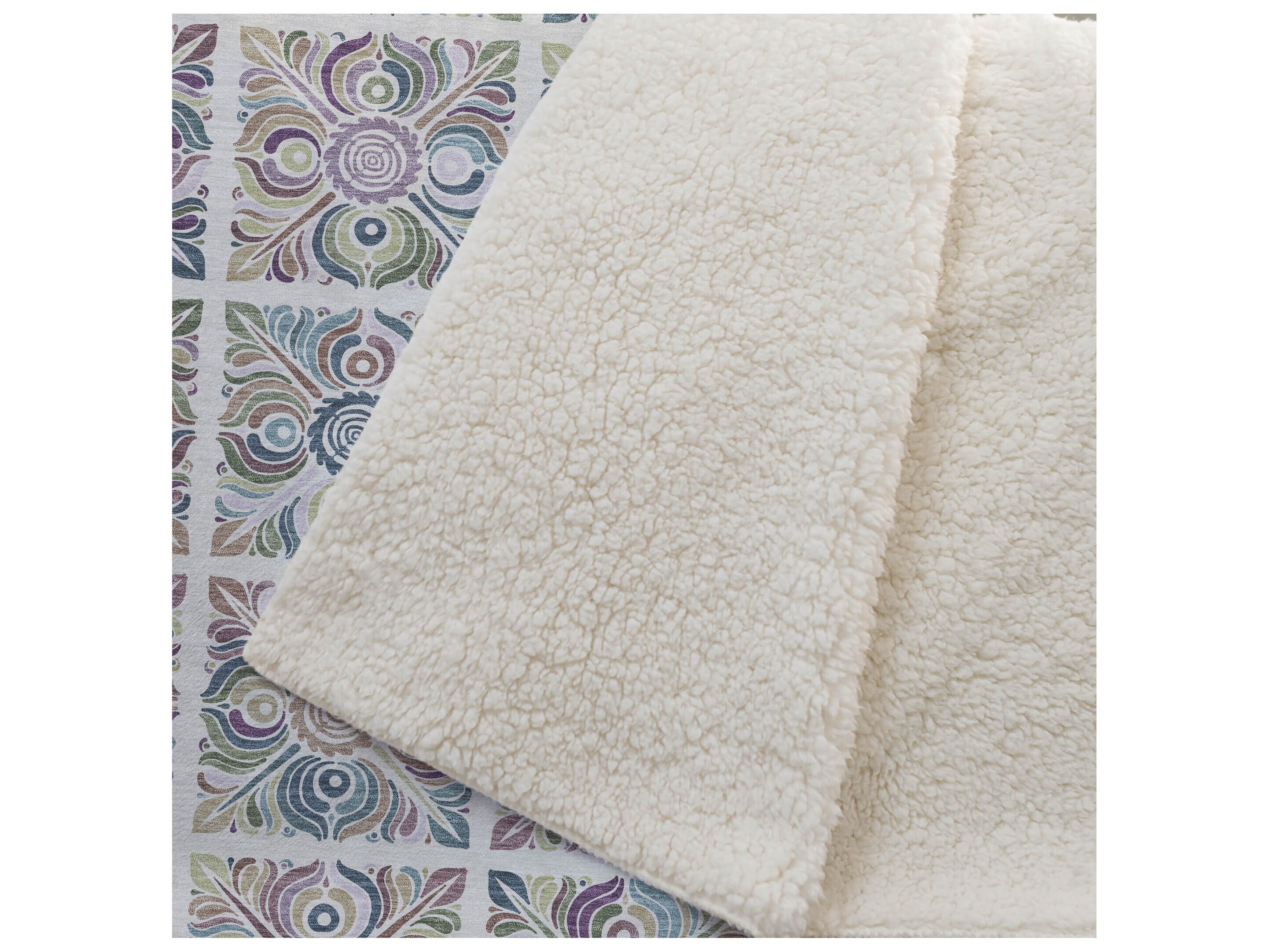Dalyn Sherpa Ivory Polyester Throw