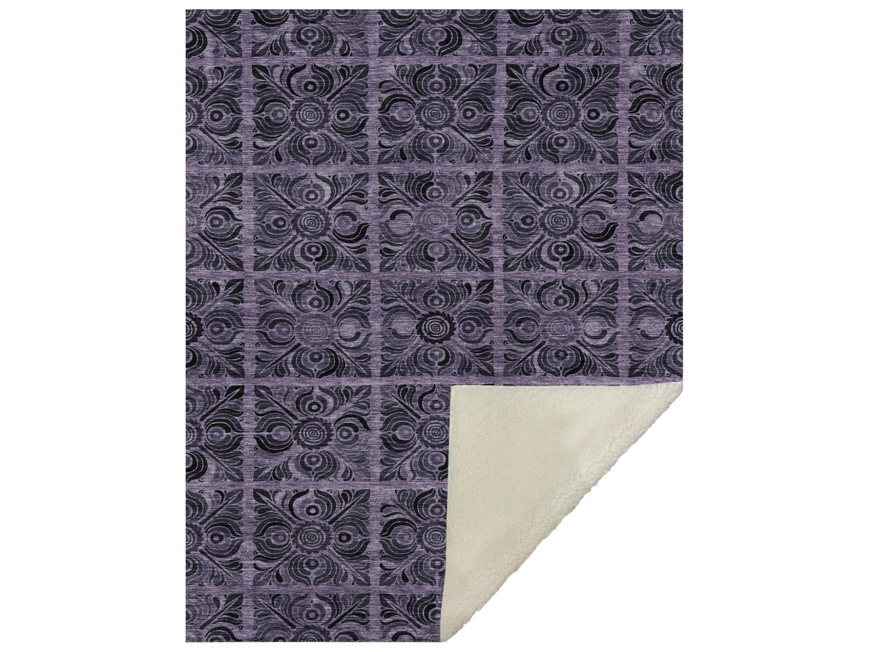 Dalyn Sherpa Purple Polyester Throw