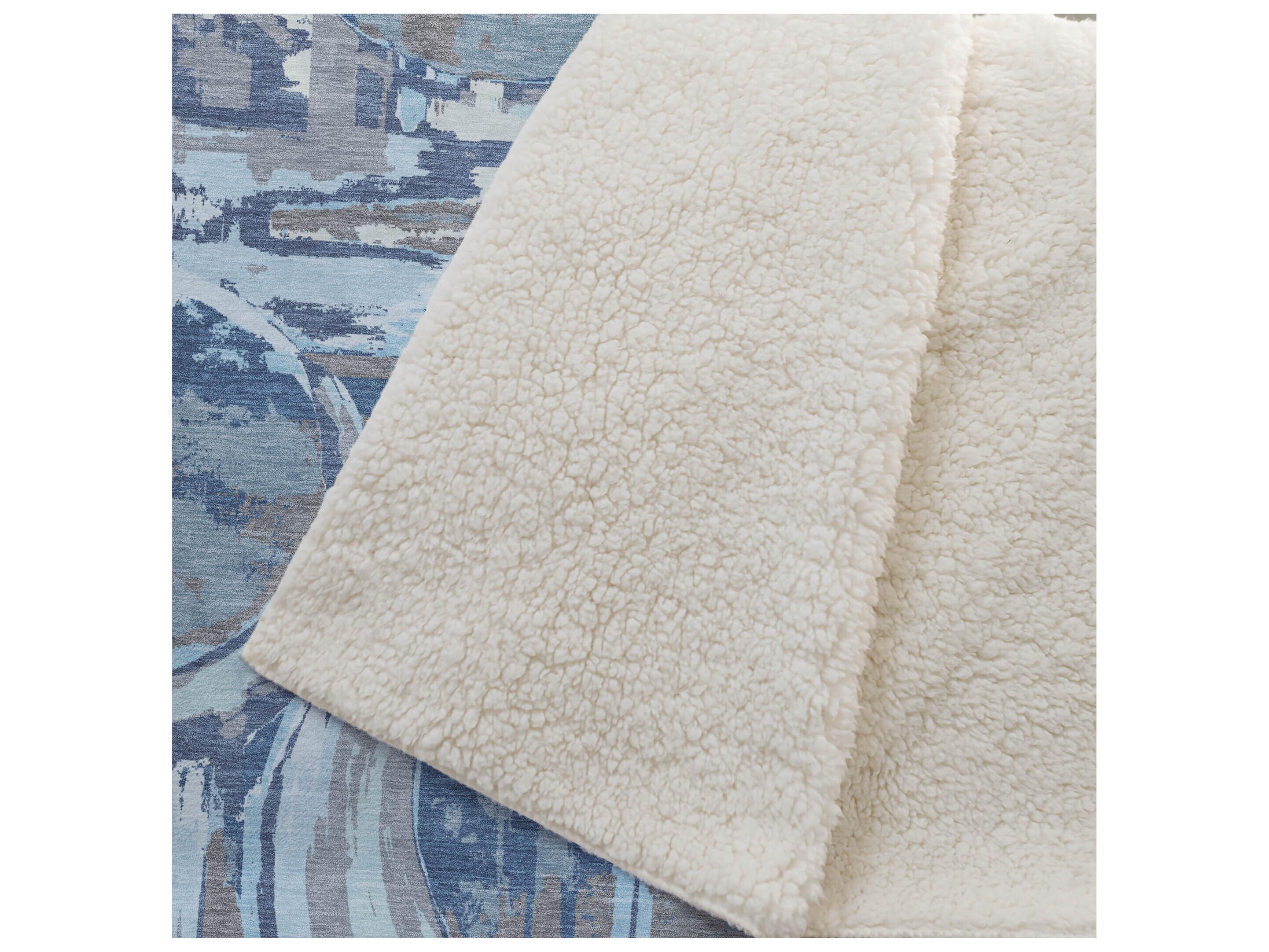 Dalyn Sherpa Blue Polyester Throw