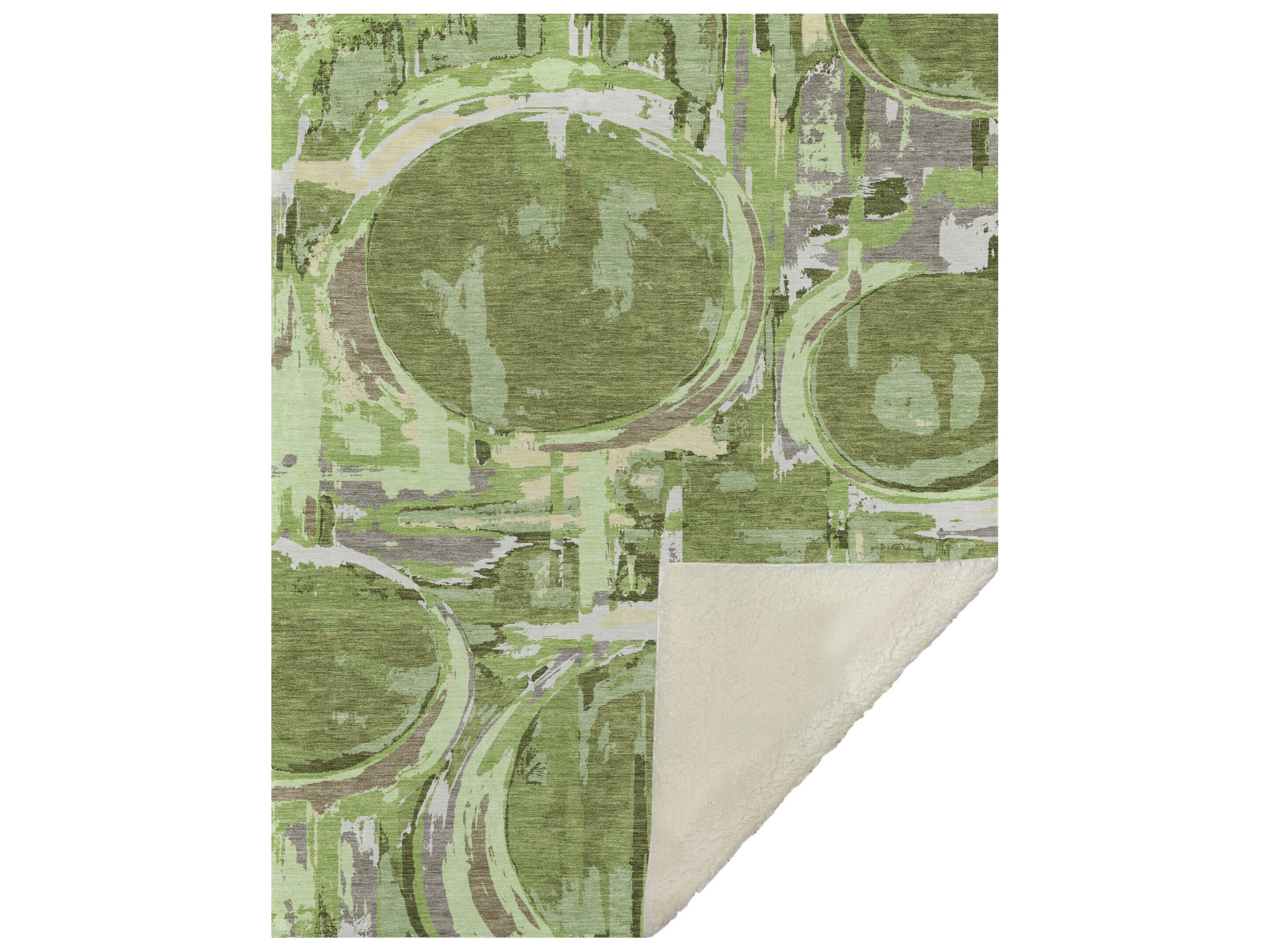 Dalyn Sherpa Green Polyester Throw