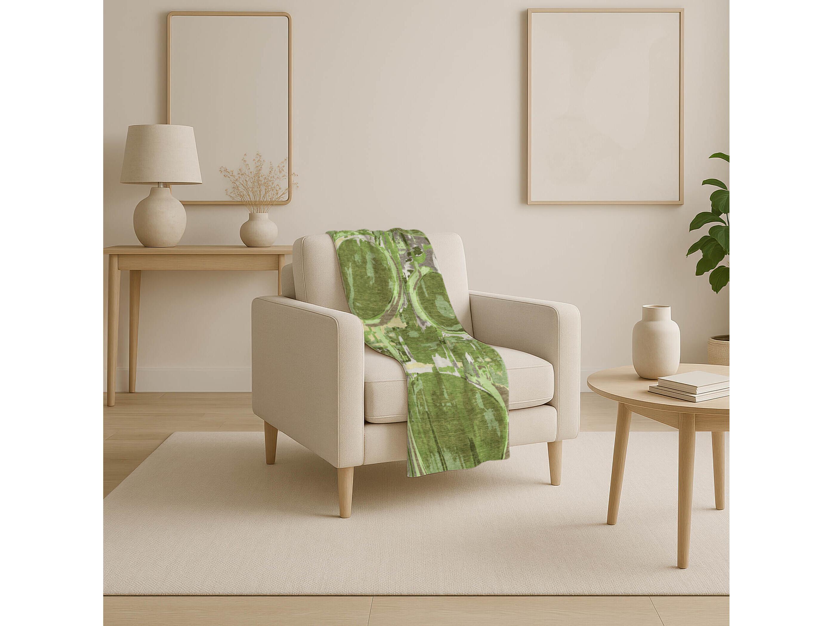 Dalyn Sherpa Green Polyester Throw