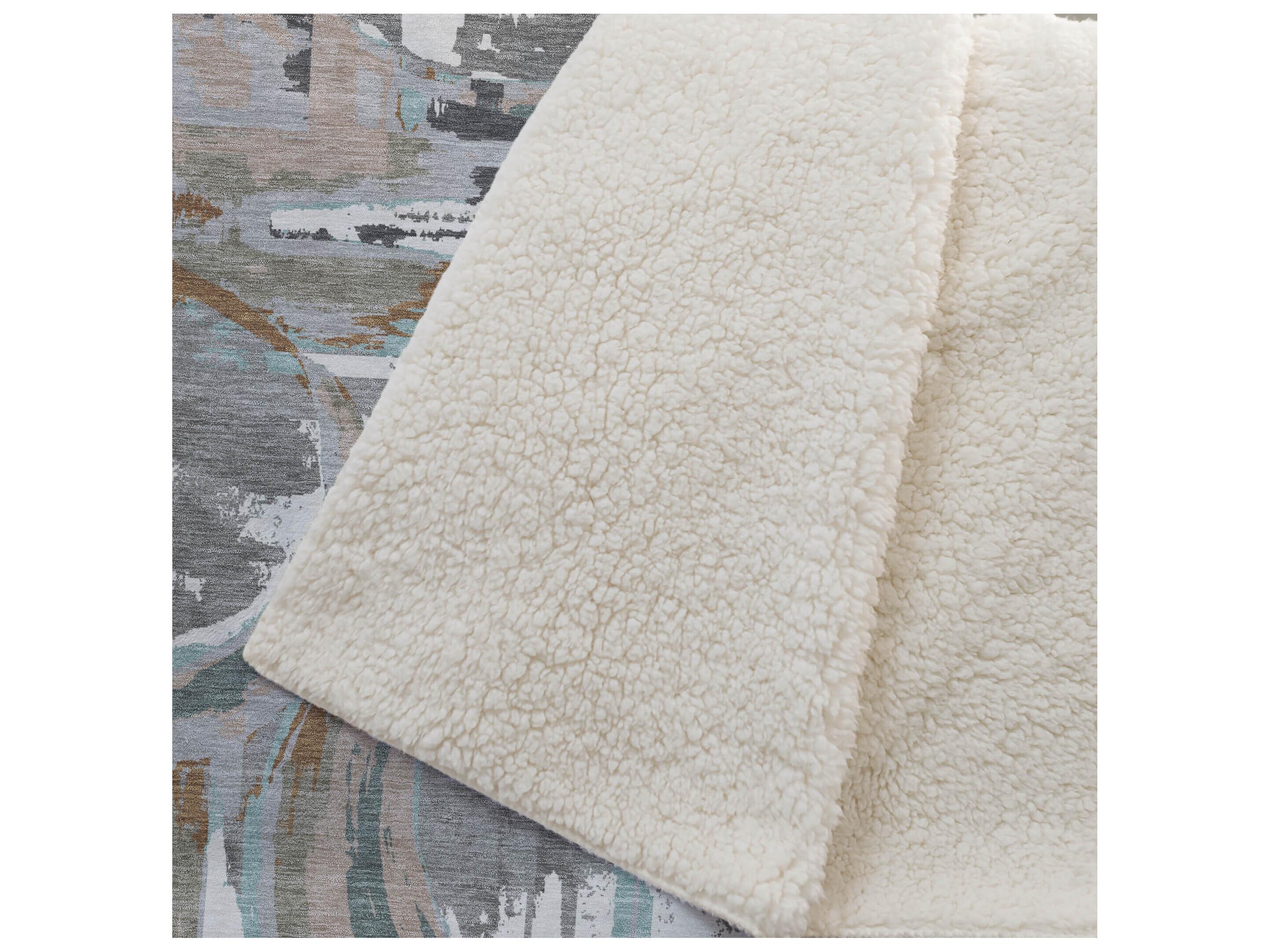 Dalyn Sherpa Gray Polyester Throw