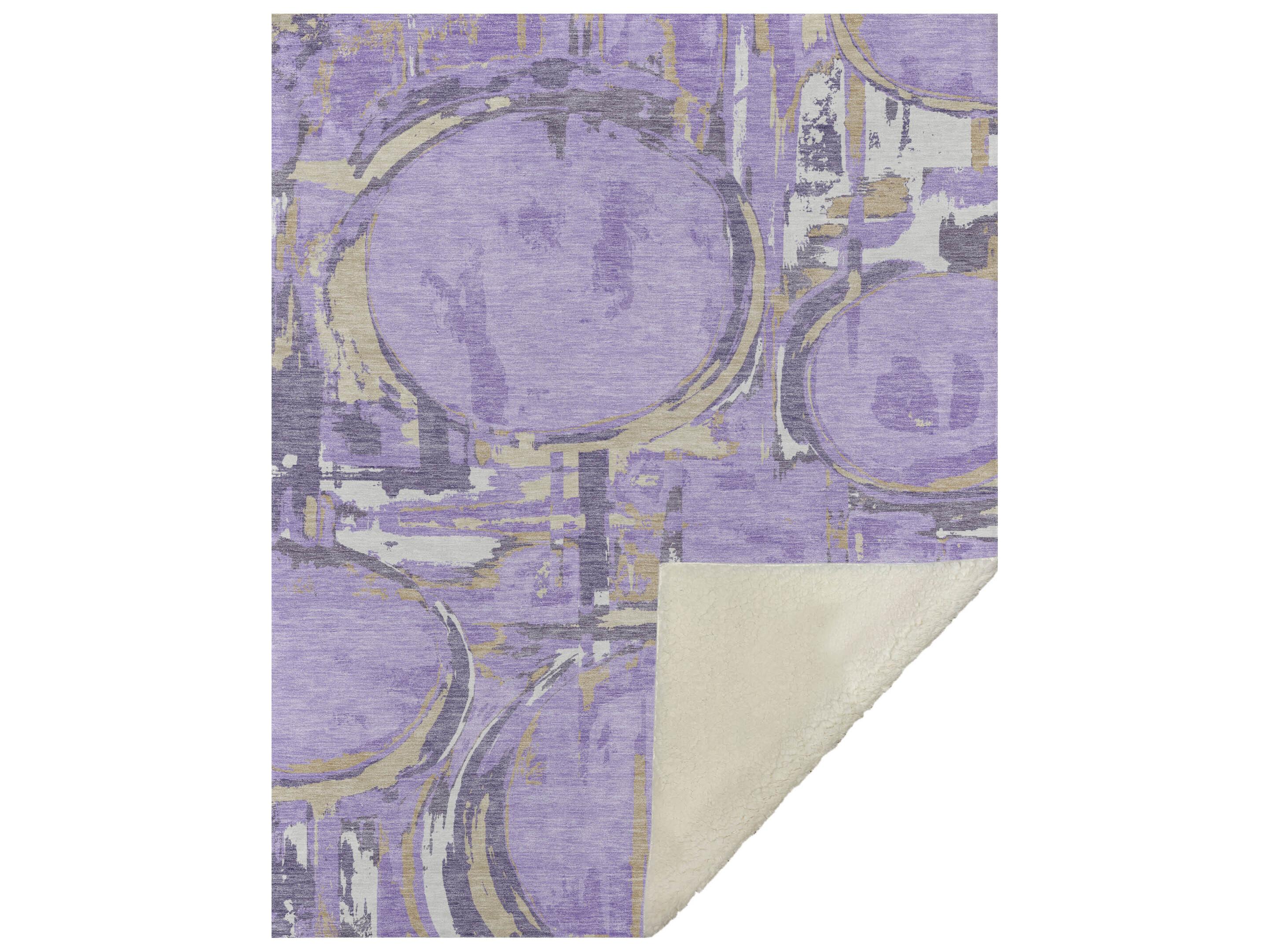 Dalyn Sherpa Purple Polyester Throw