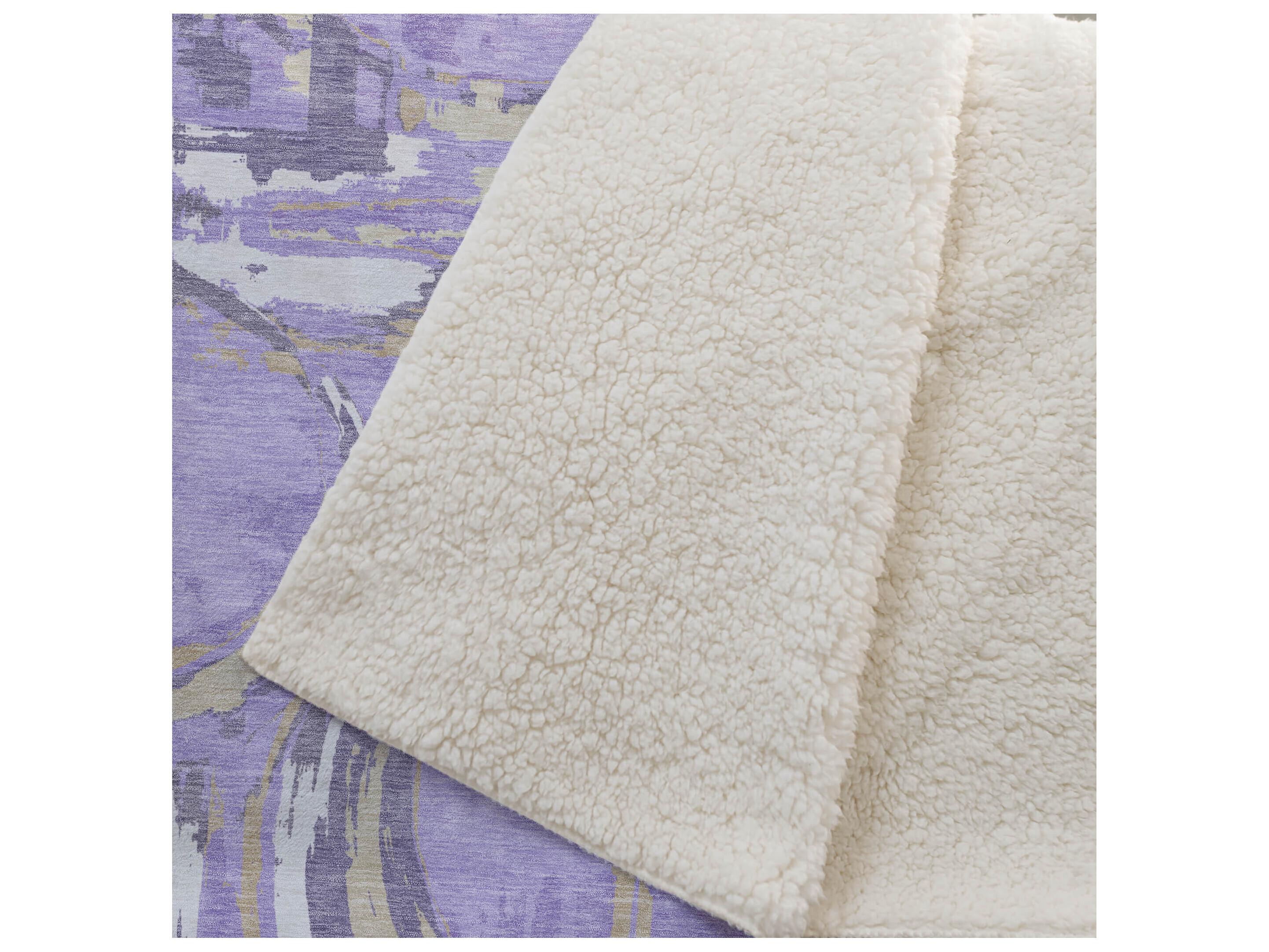 Dalyn Sherpa Purple Polyester Throw