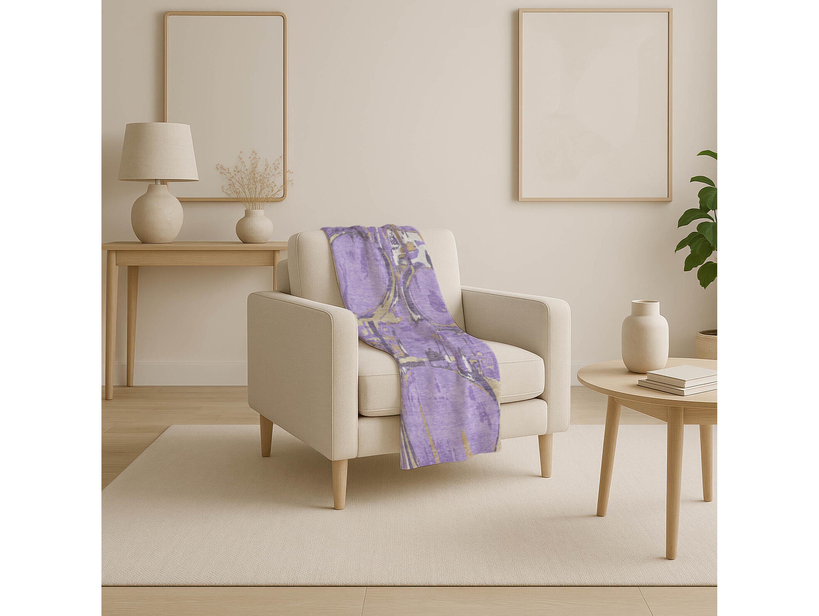 Dalyn Sherpa Purple Polyester Throw