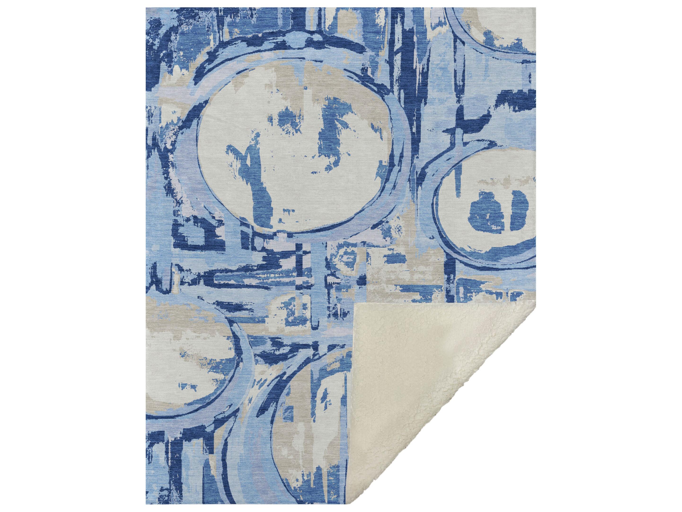 Dalyn Sherpa Blue Polyester Throw