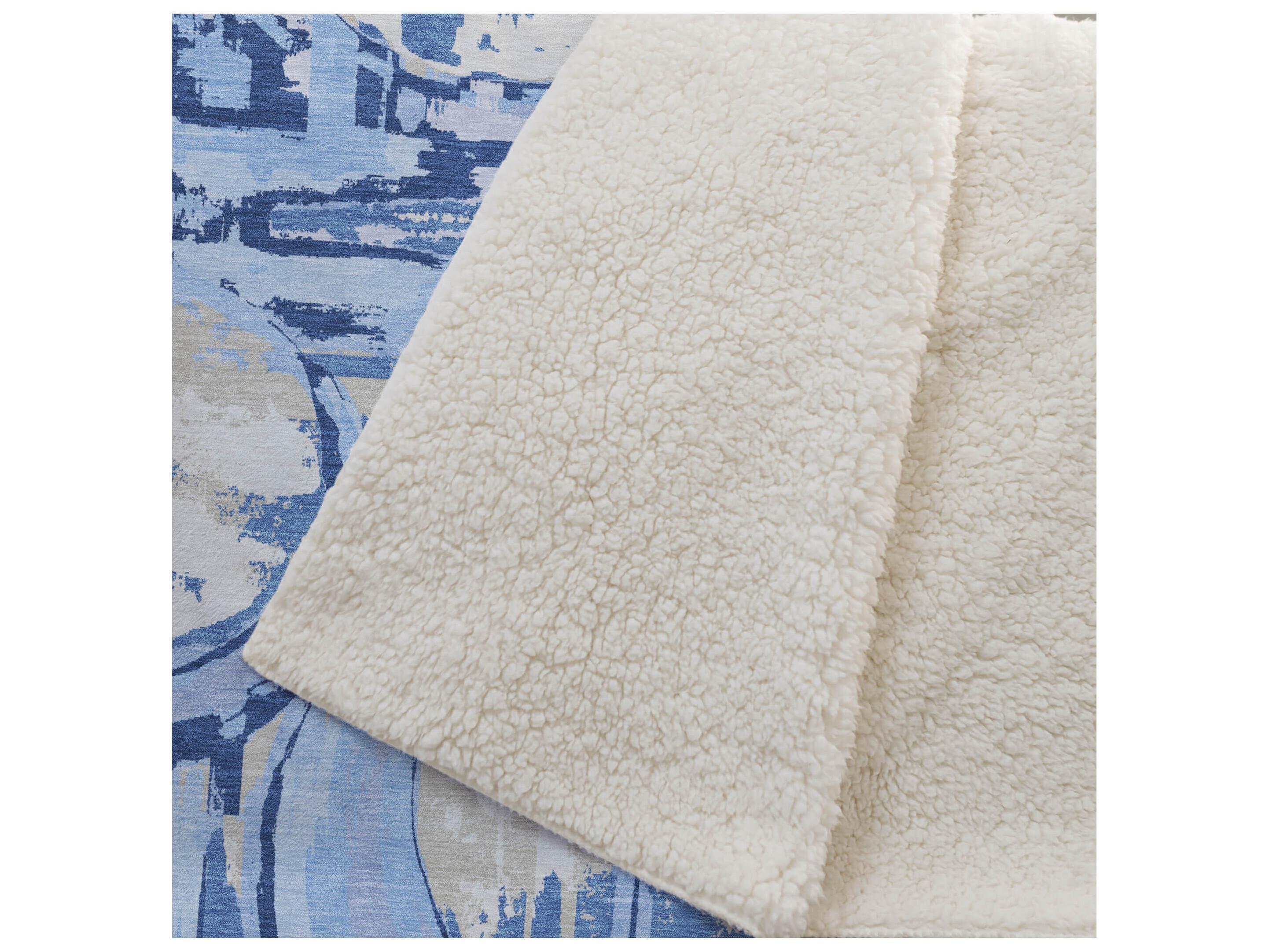 Dalyn Sherpa Blue Polyester Throw
