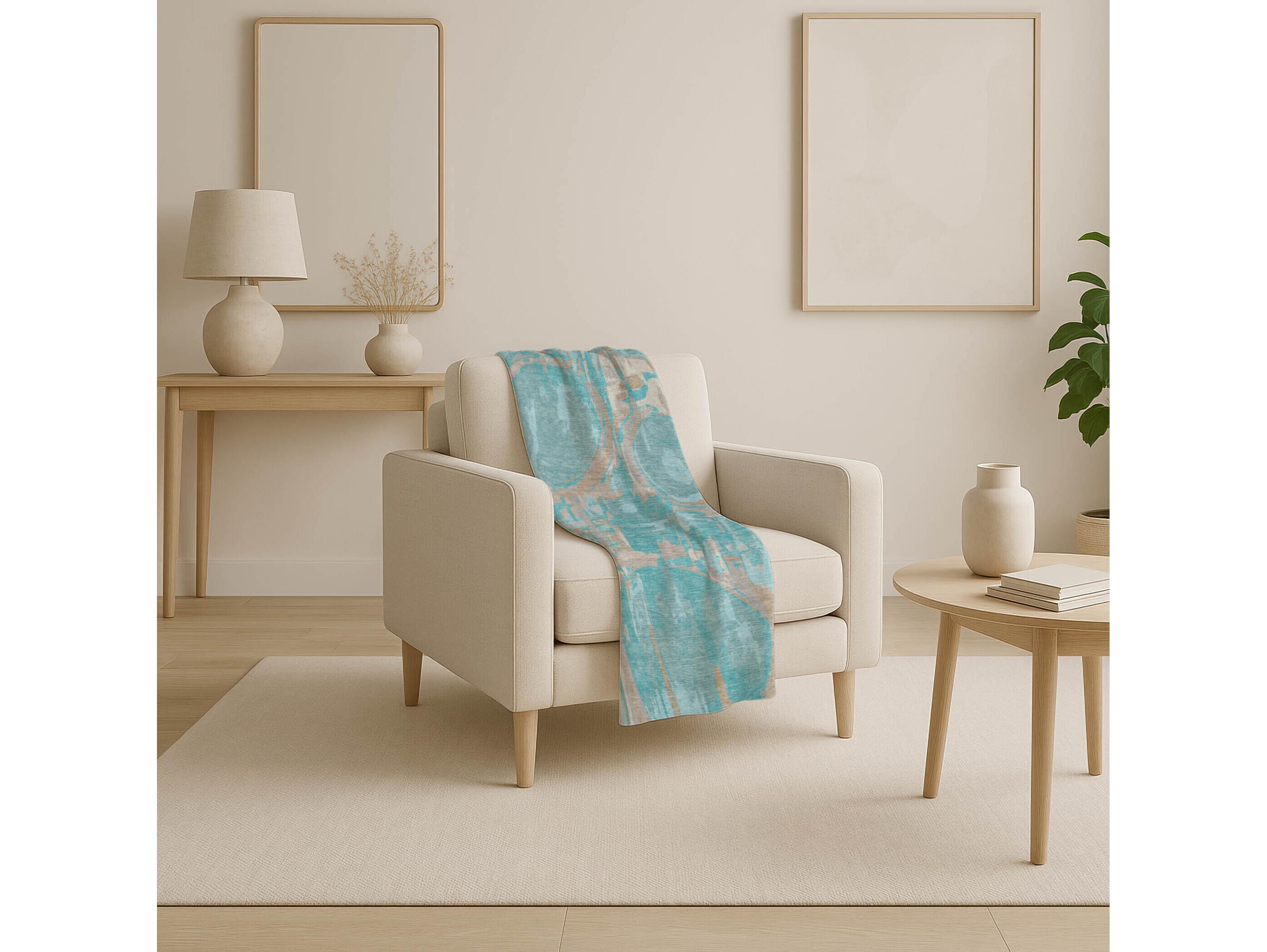 Dalyn Sherpa Teal Polyester Throw