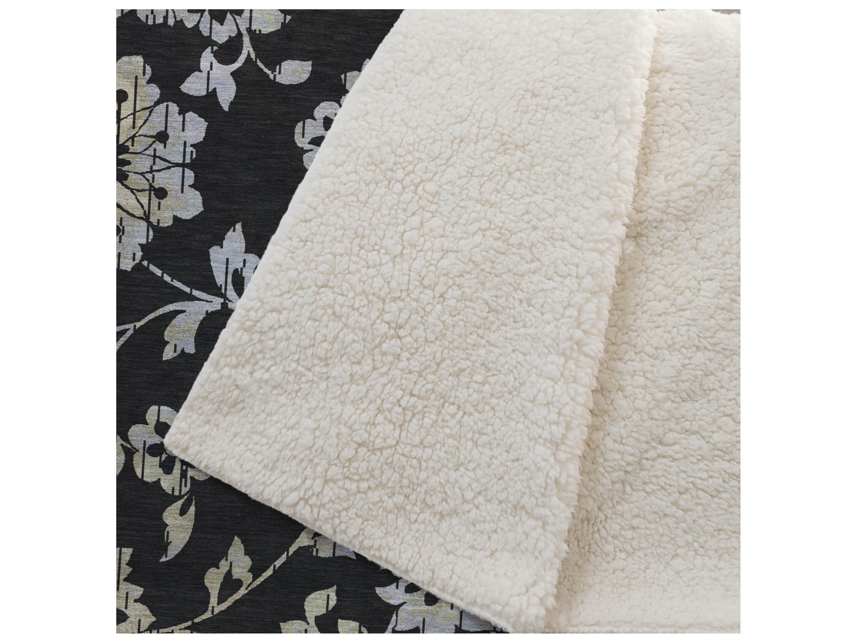 Dalyn Sherpa Black Polyester Throw