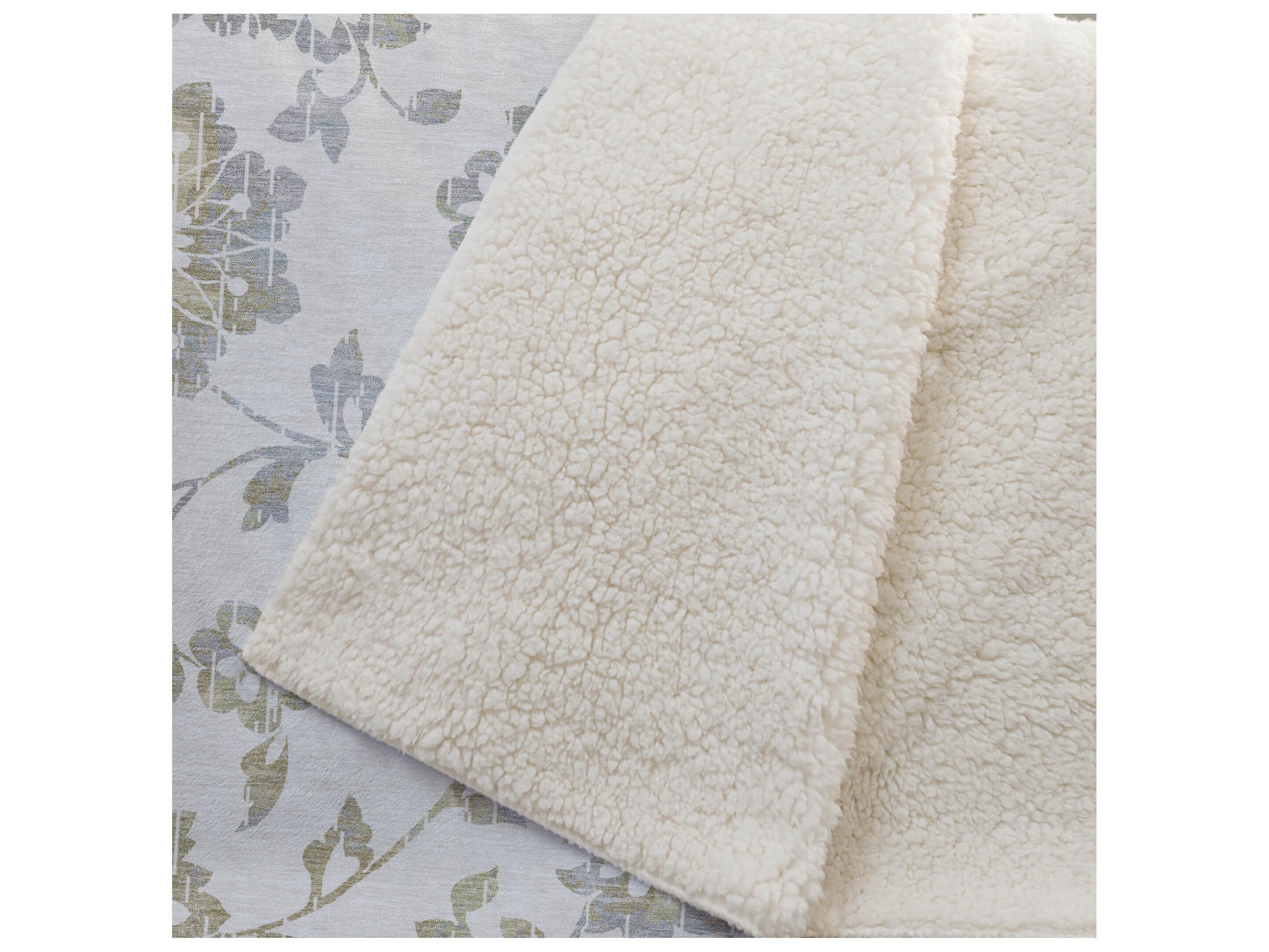 Dalyn Sherpa Ivory Polyester Throw