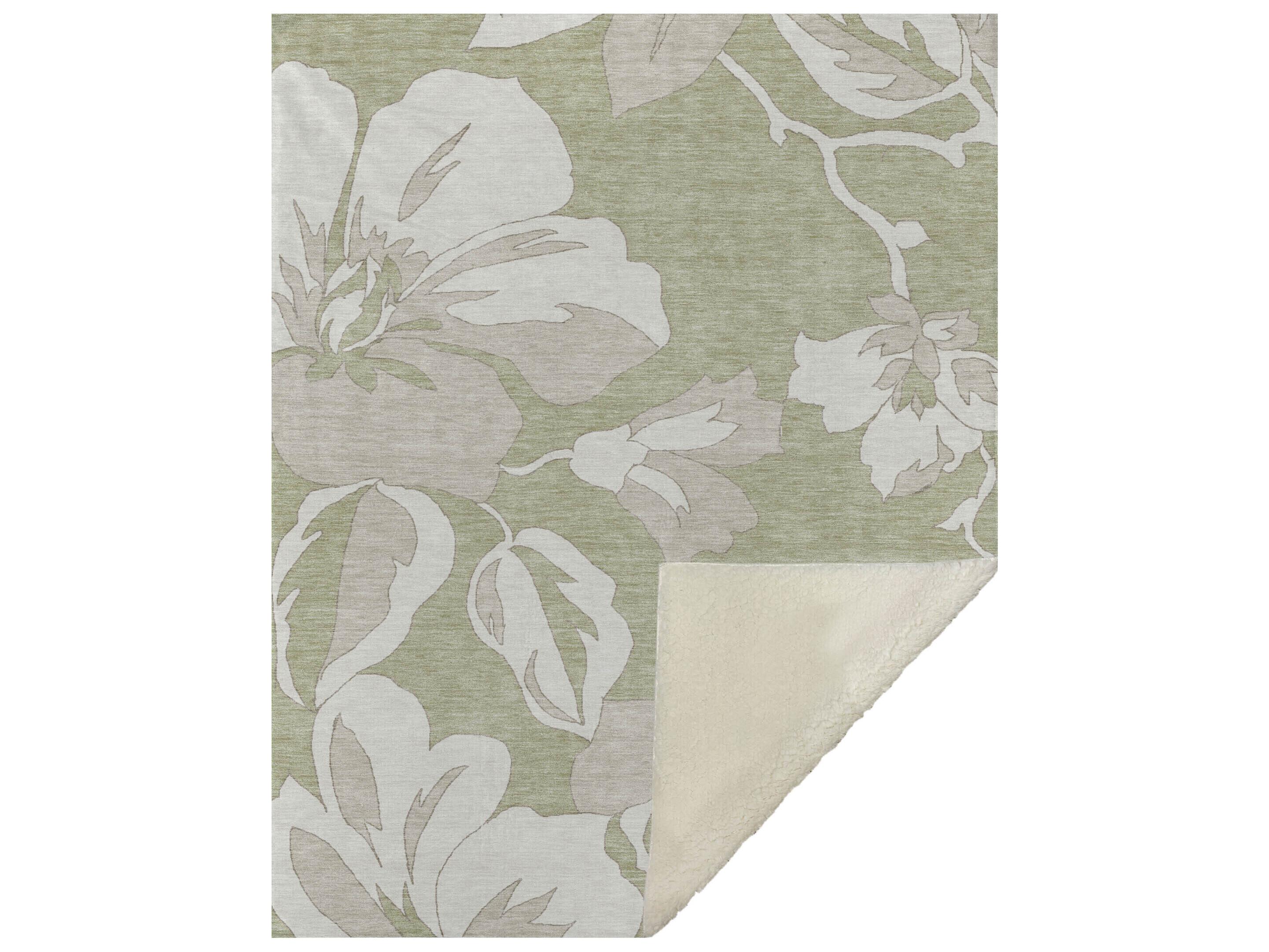 Dalyn Sherpa Green Polyester Throw