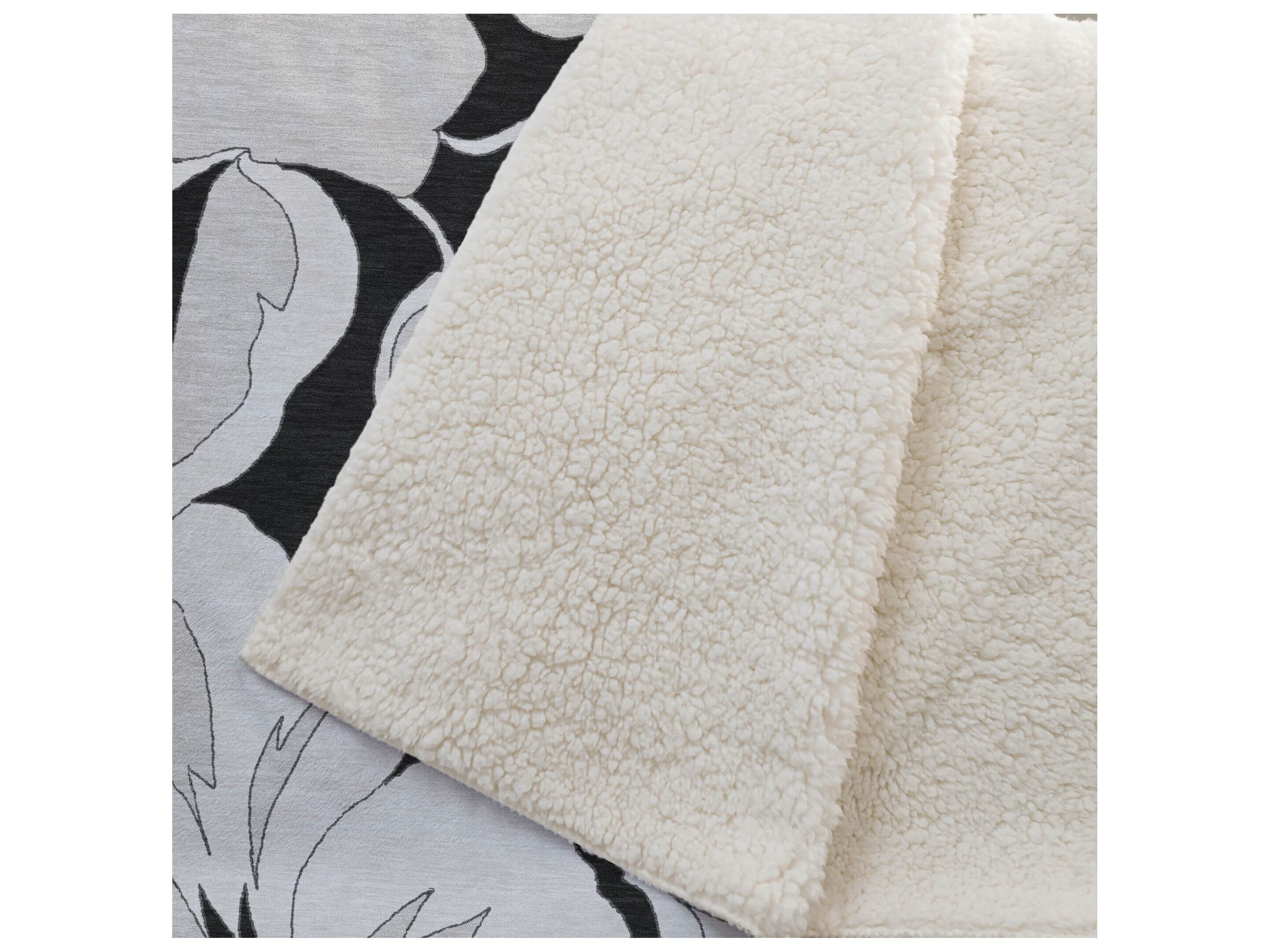 Dalyn Sherpa Black Polyester Throw