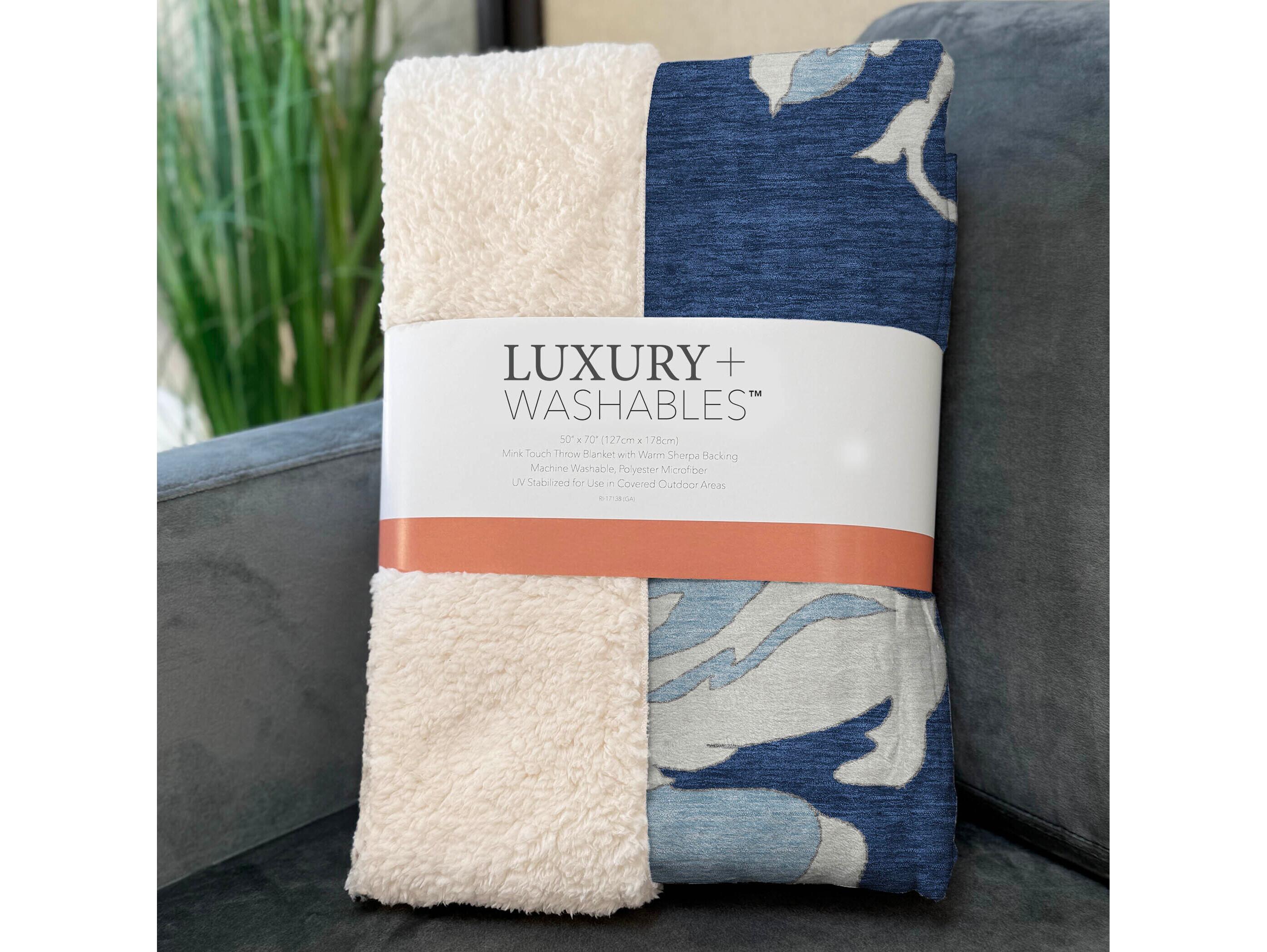 Dalyn Sherpa Blue Polyester Throw