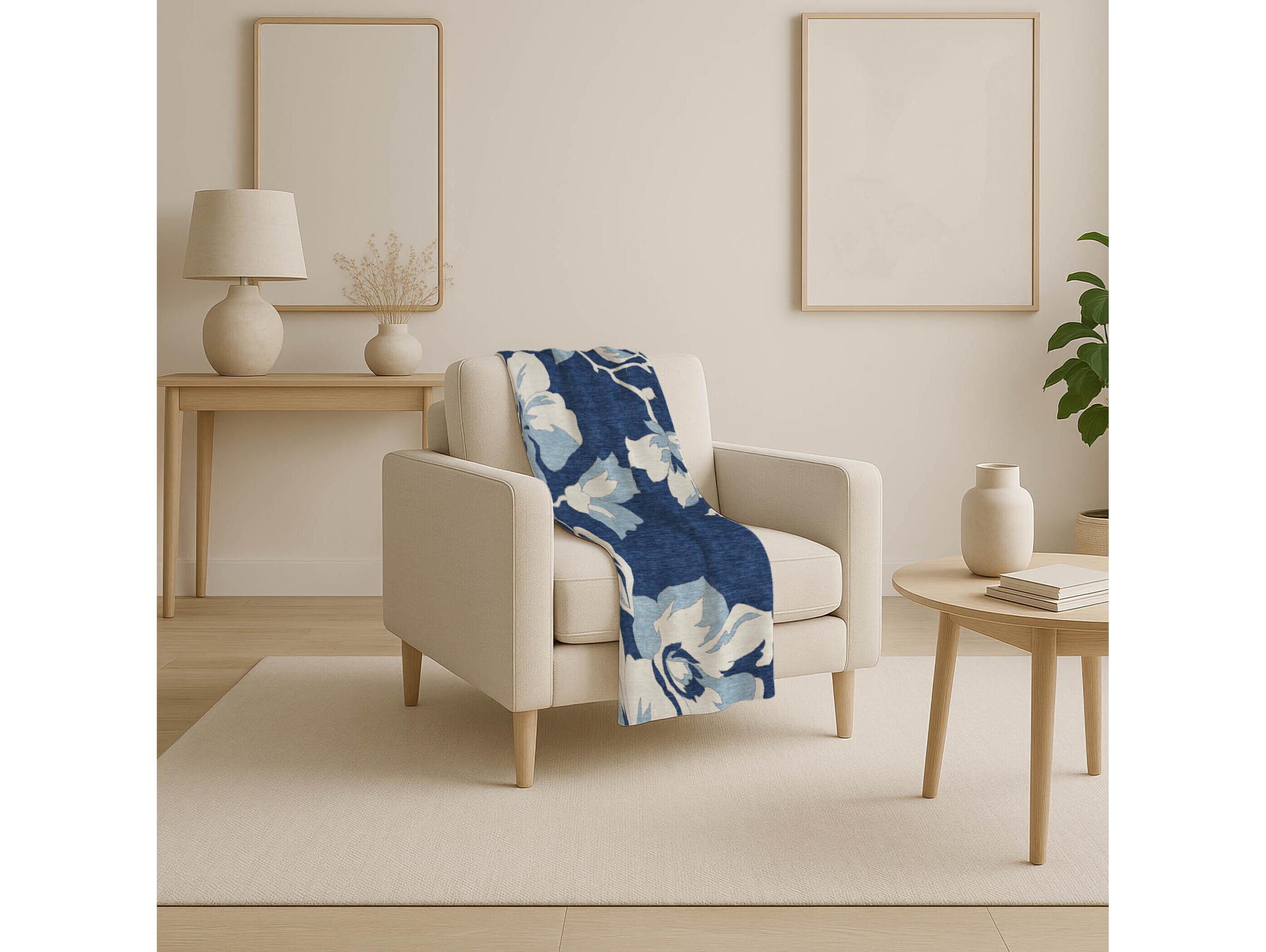 Dalyn Sherpa Blue Polyester Throw