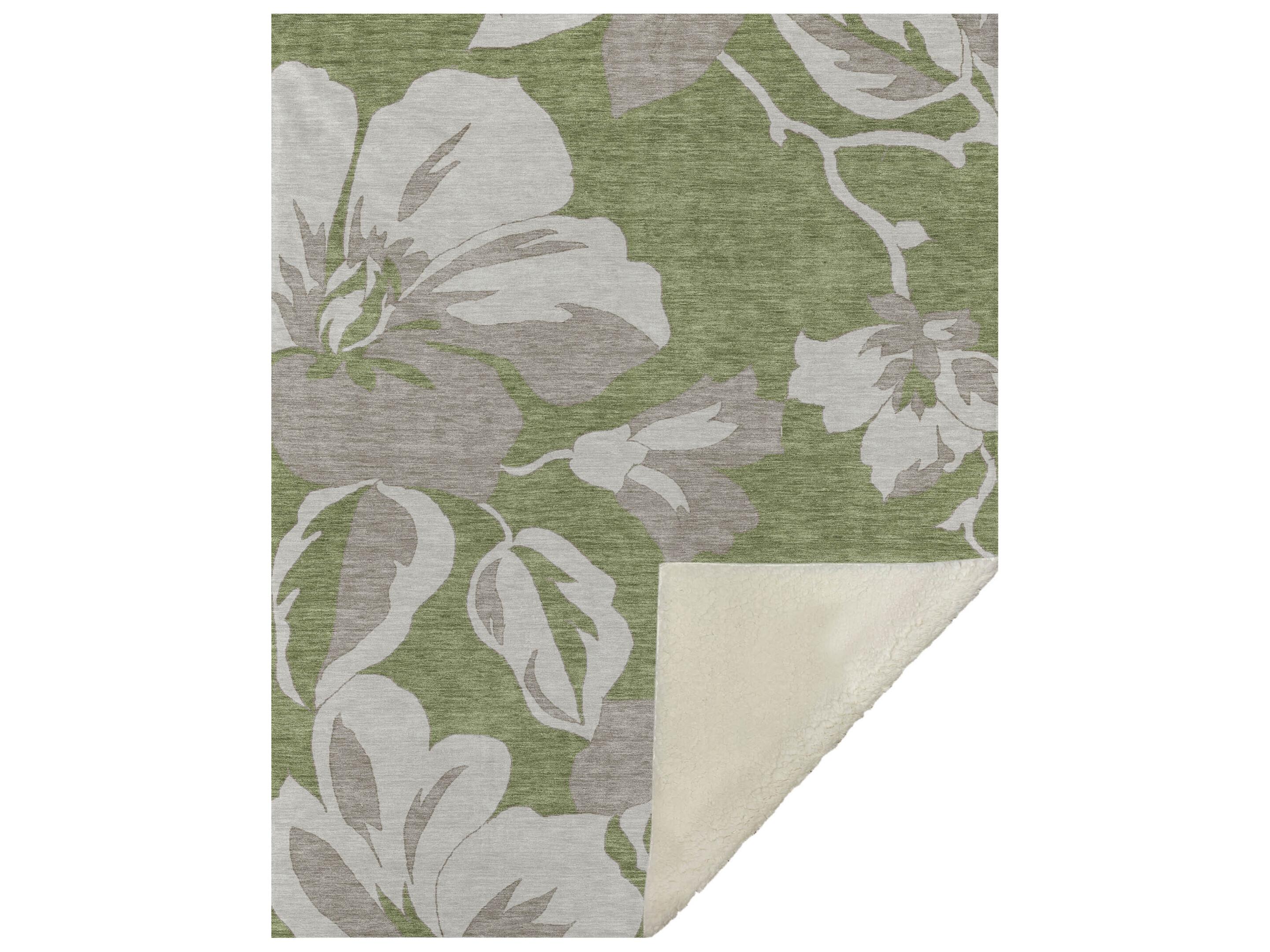 Dalyn Sherpa Green Polyester Throw