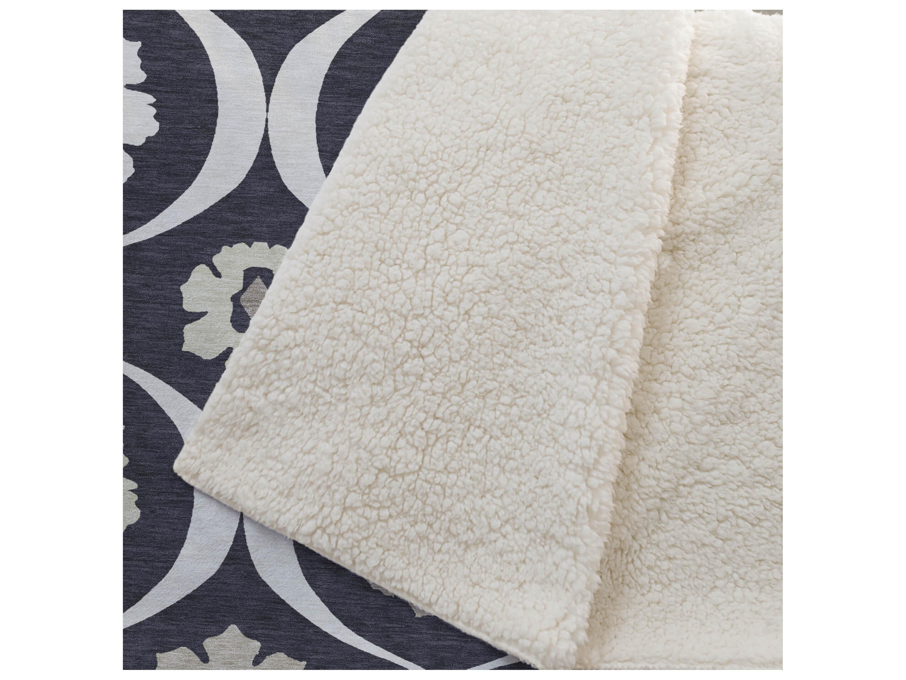 Dalyn Sherpa Black Polyester Throw