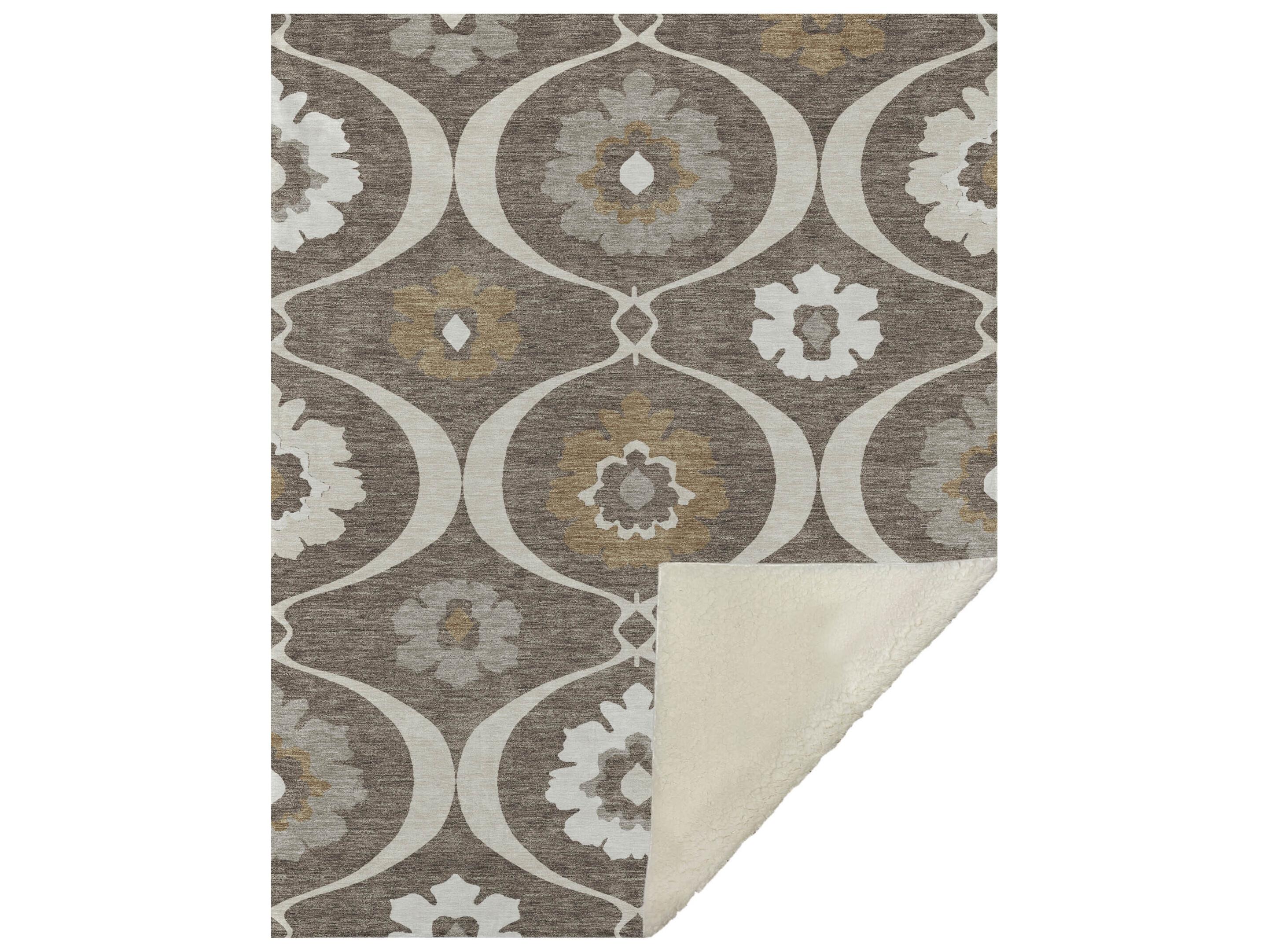 Dalyn Sherpa Brown Polyester Throw