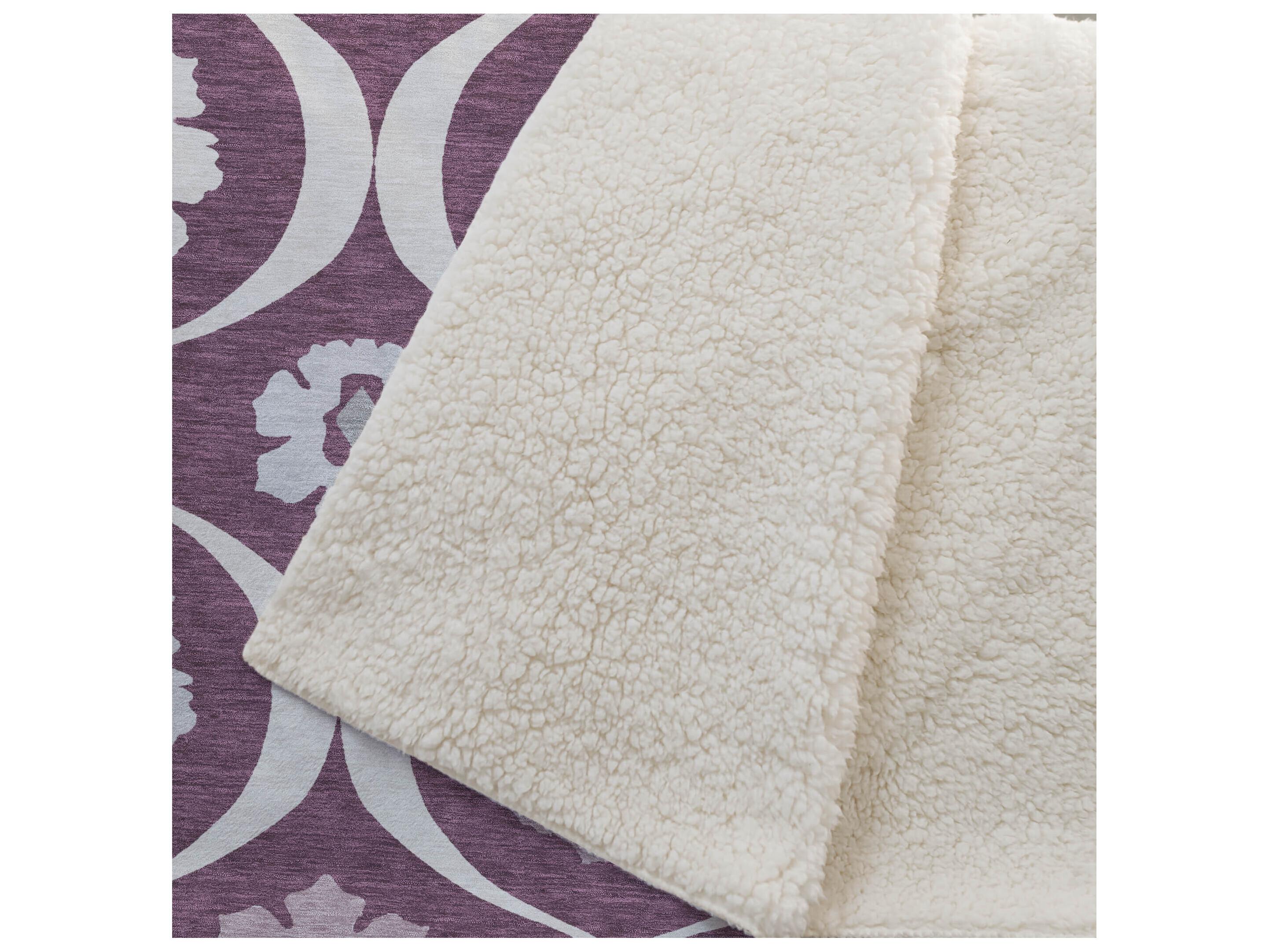 Dalyn Sherpa Purple Polyester Throw