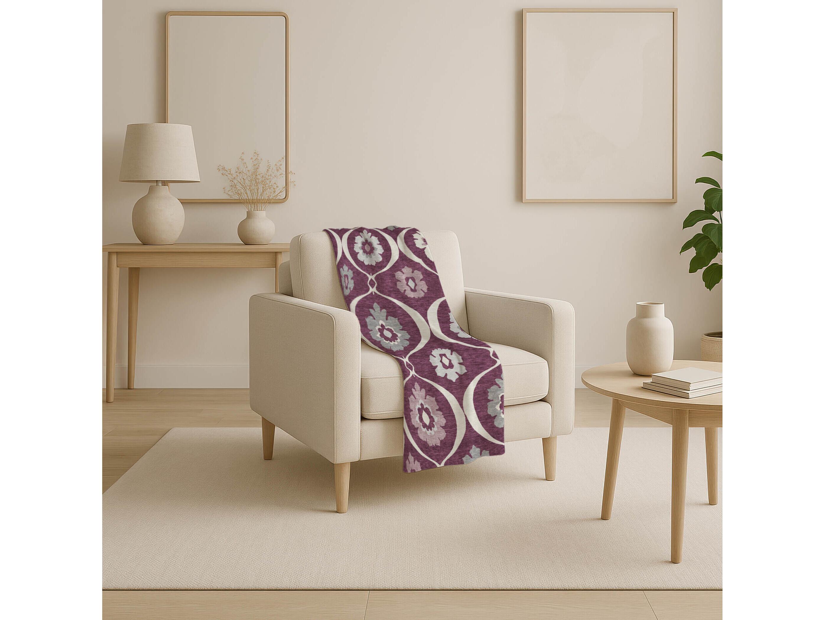 Dalyn Sherpa Purple Polyester Throw