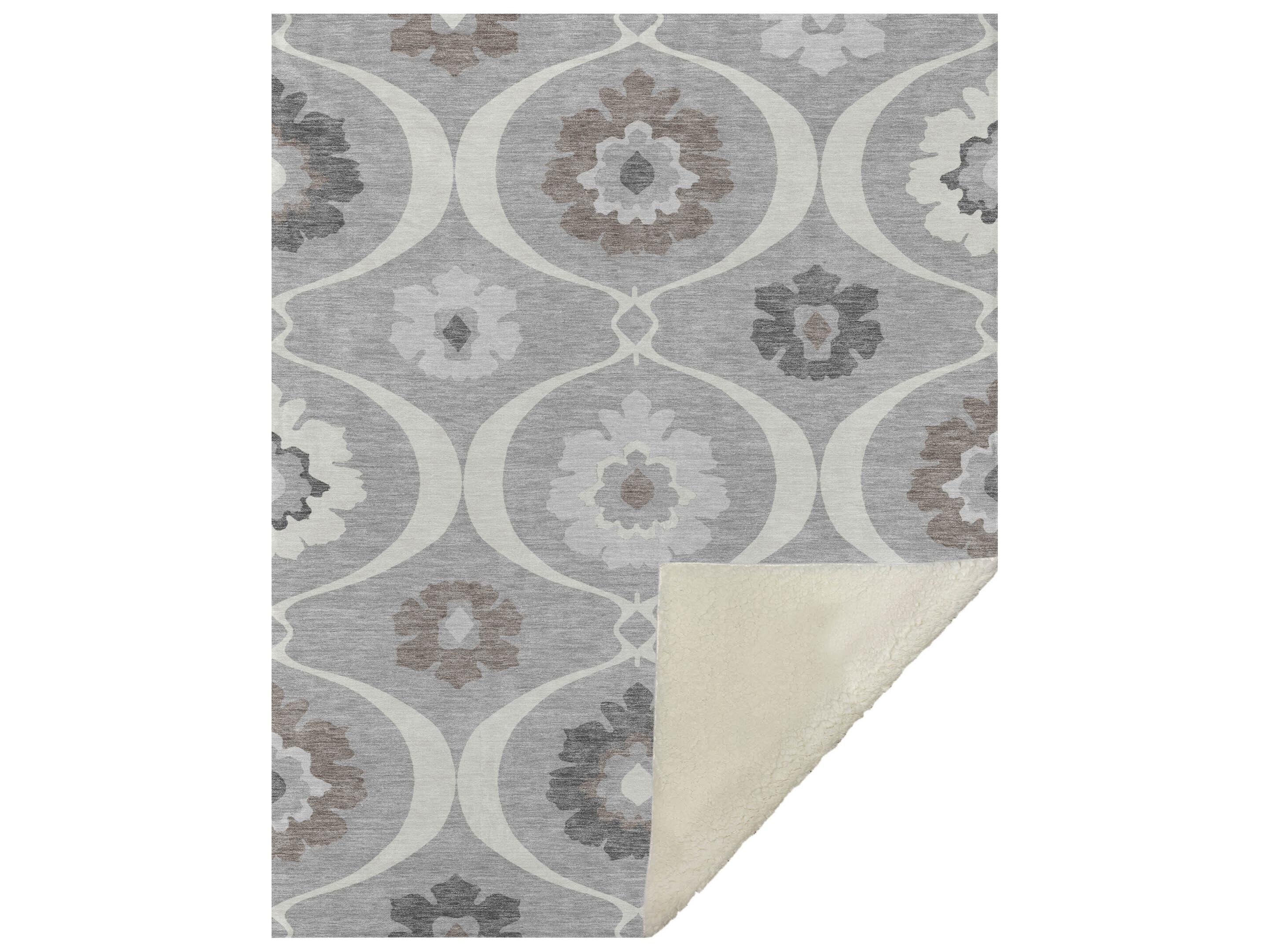 Dalyn Sherpa Gray Polyester Throw