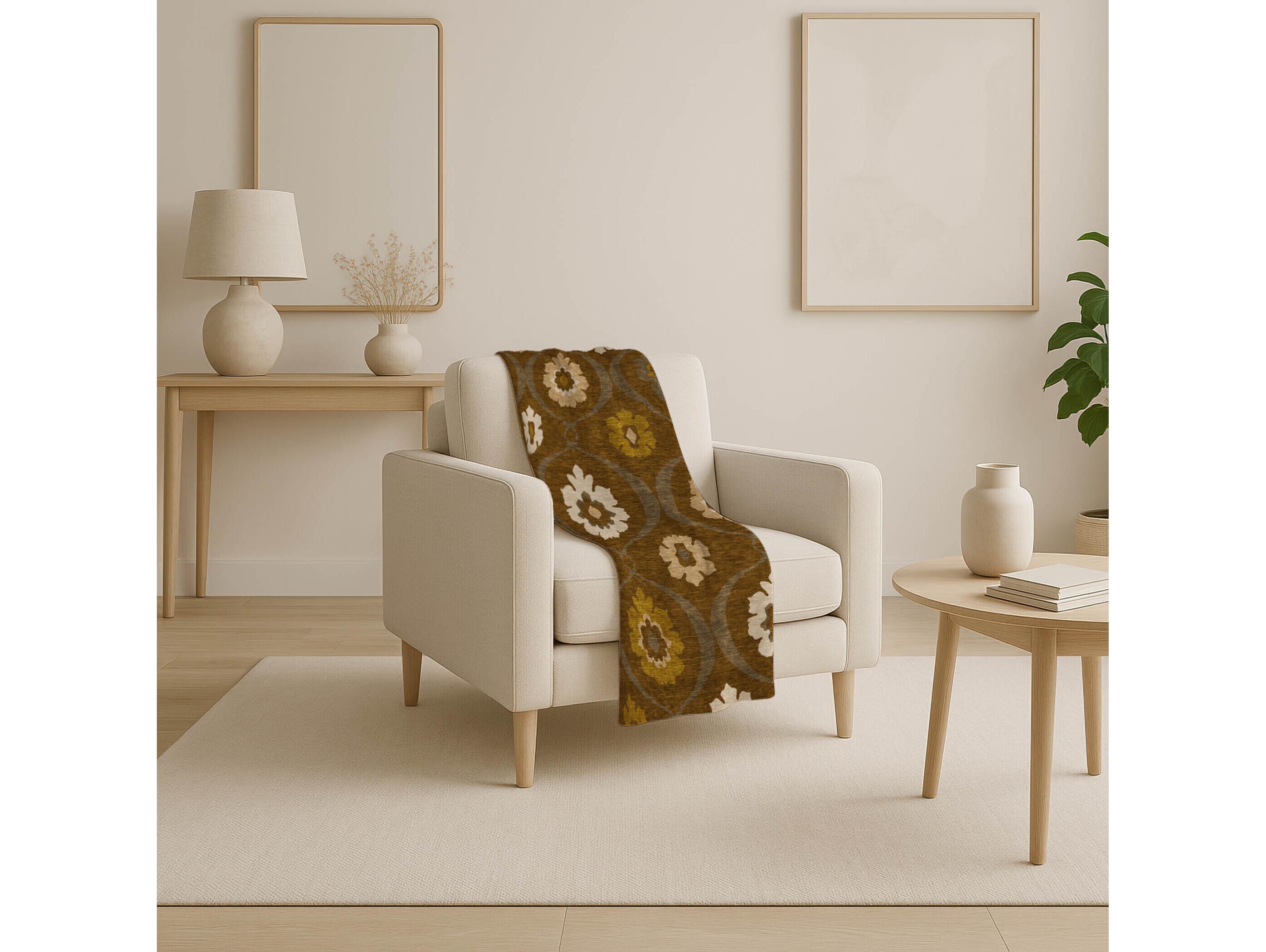 Dalyn Sherpa Brown Polyester Throw