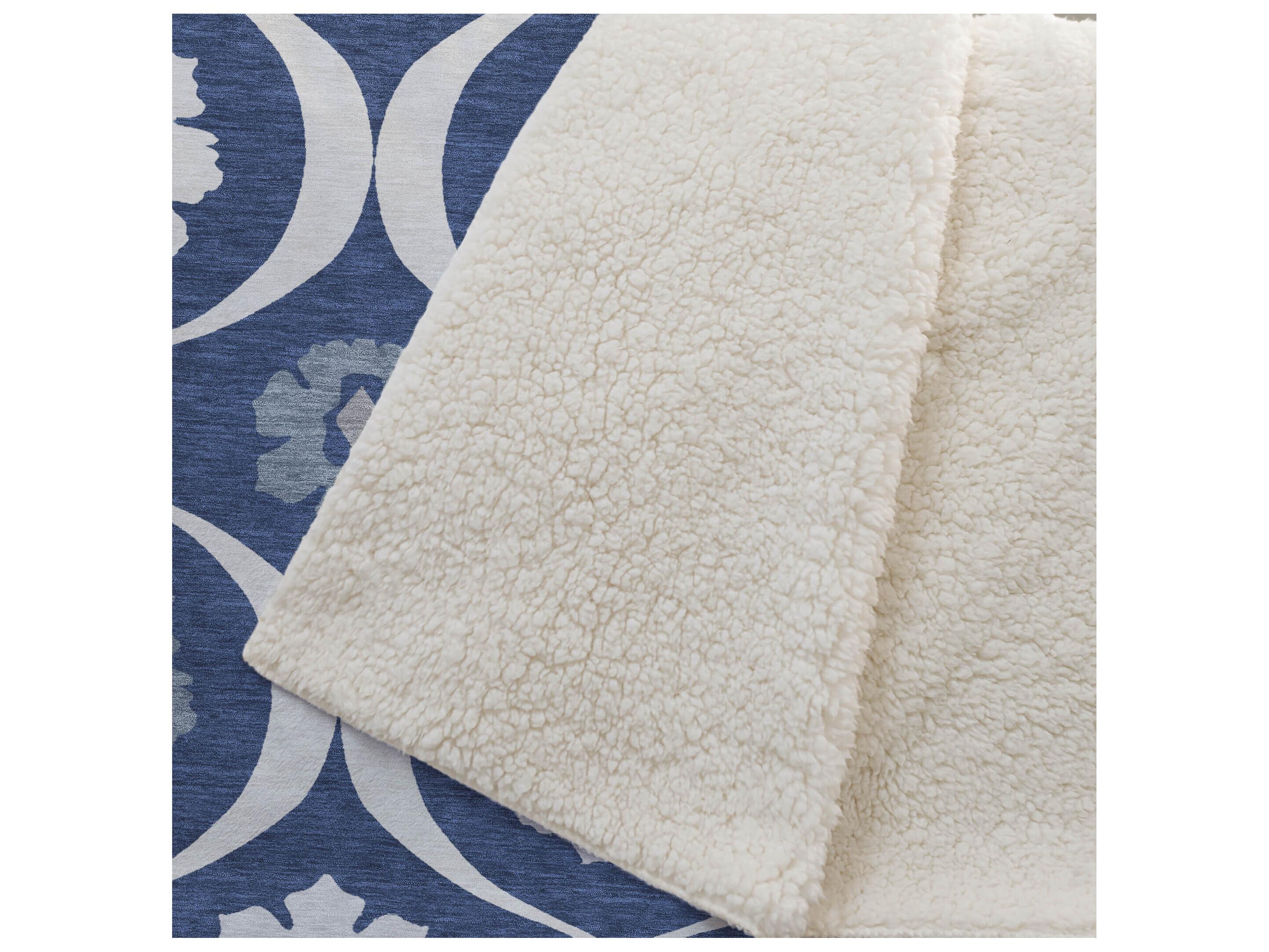 Dalyn Sherpa Blue Polyester Throw