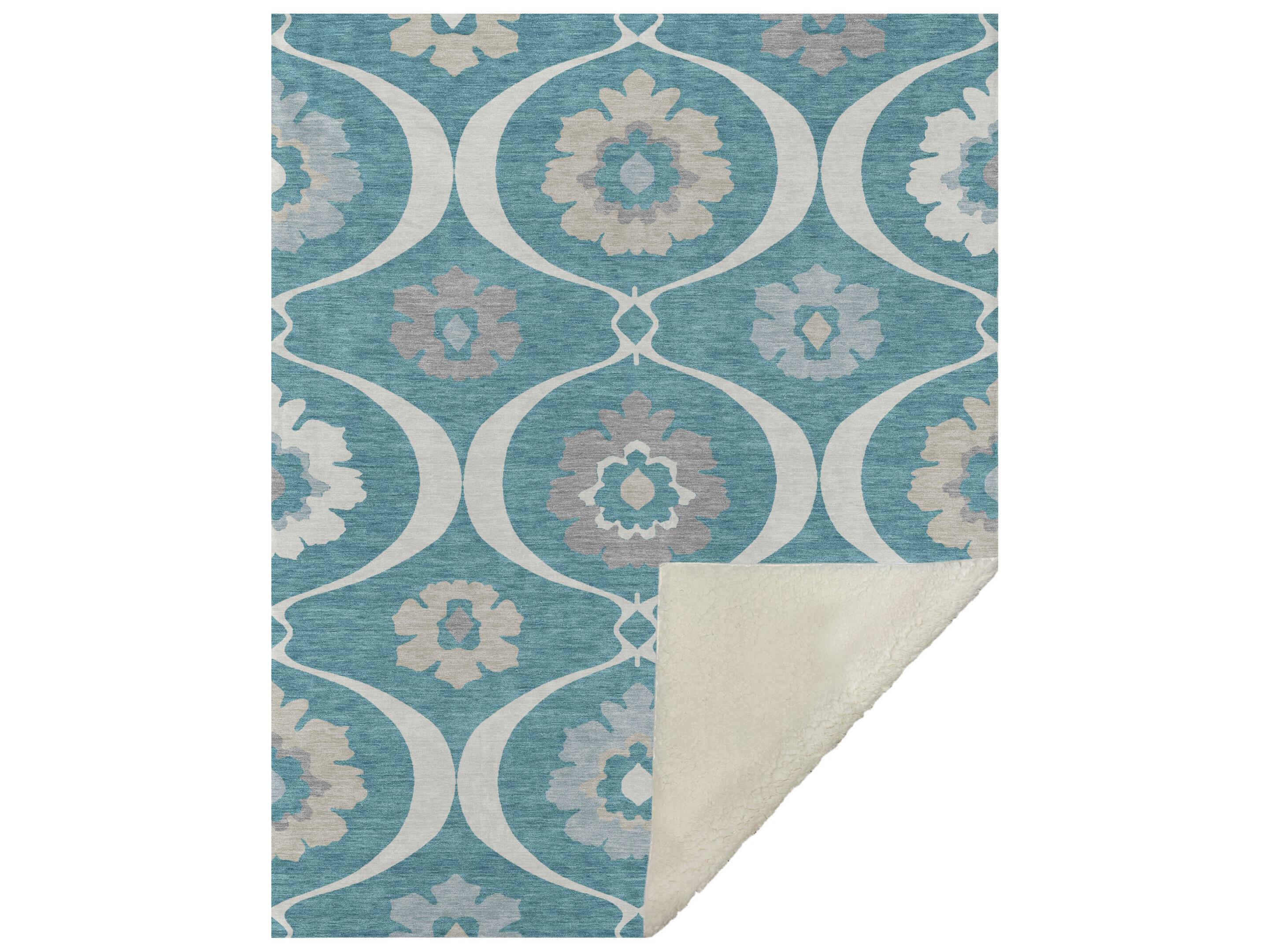 Dalyn Sherpa Teal Polyester Throw