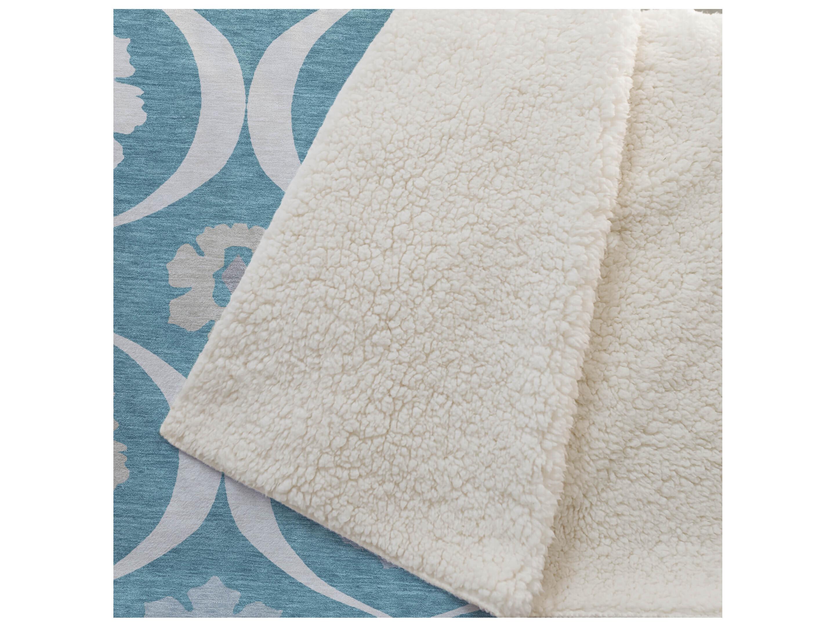 Dalyn Sherpa Teal Polyester Throw