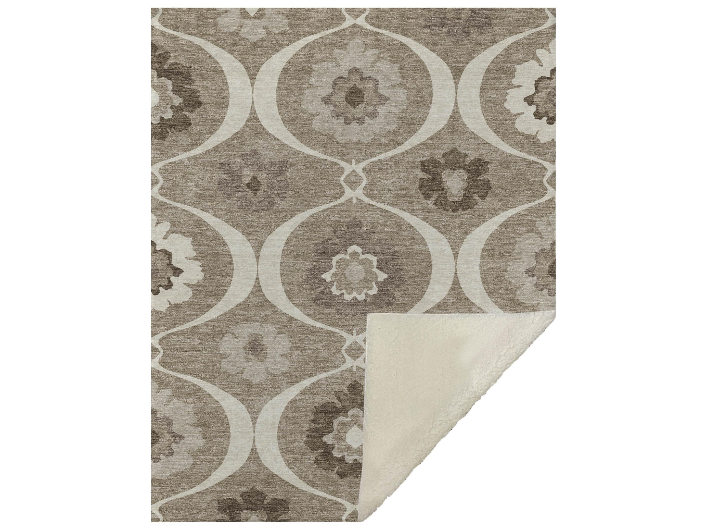 Dalyn Sherpa Brown Polyester Throw