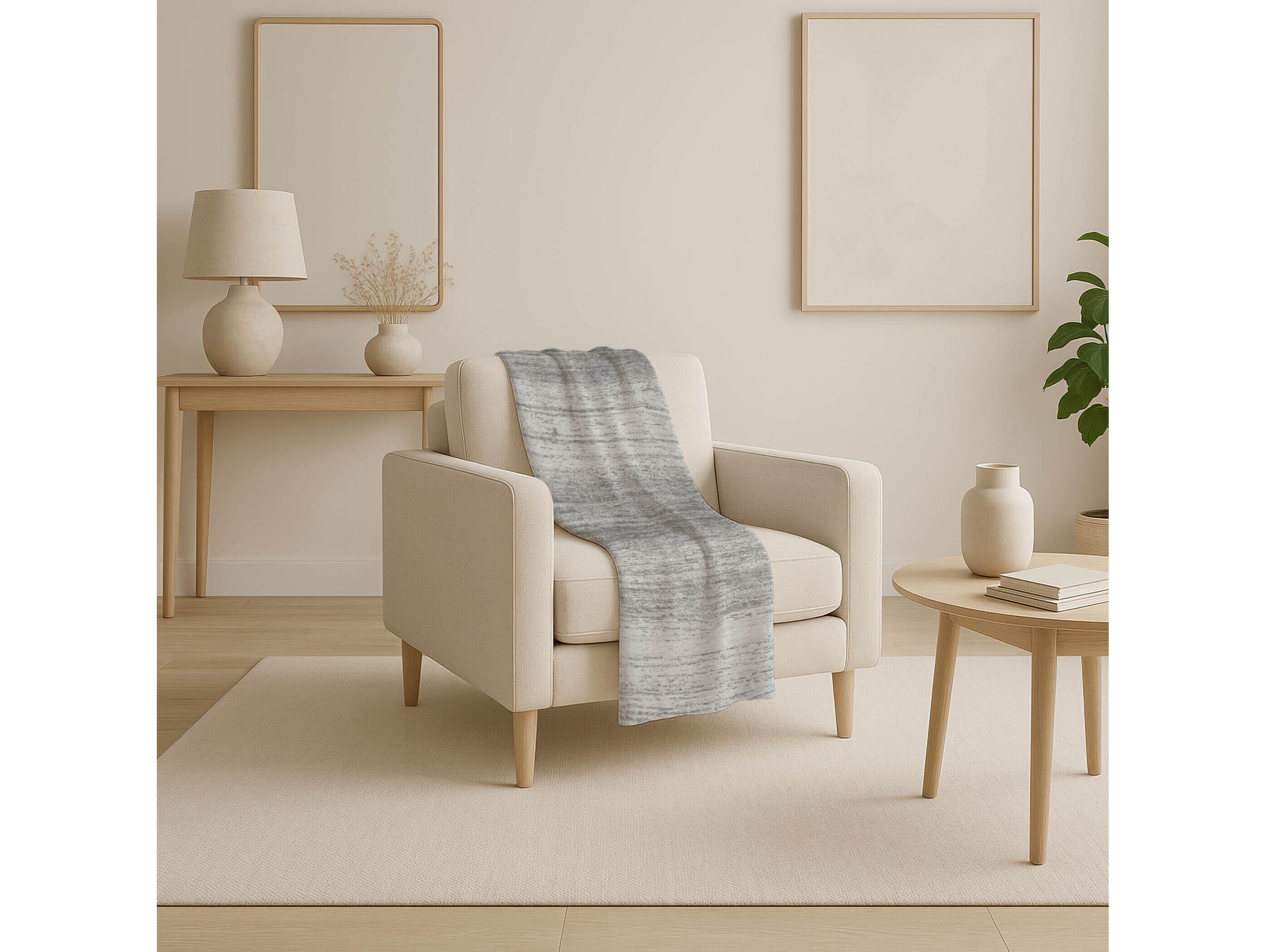 Dalyn Sherpa Gray Polyester Throw