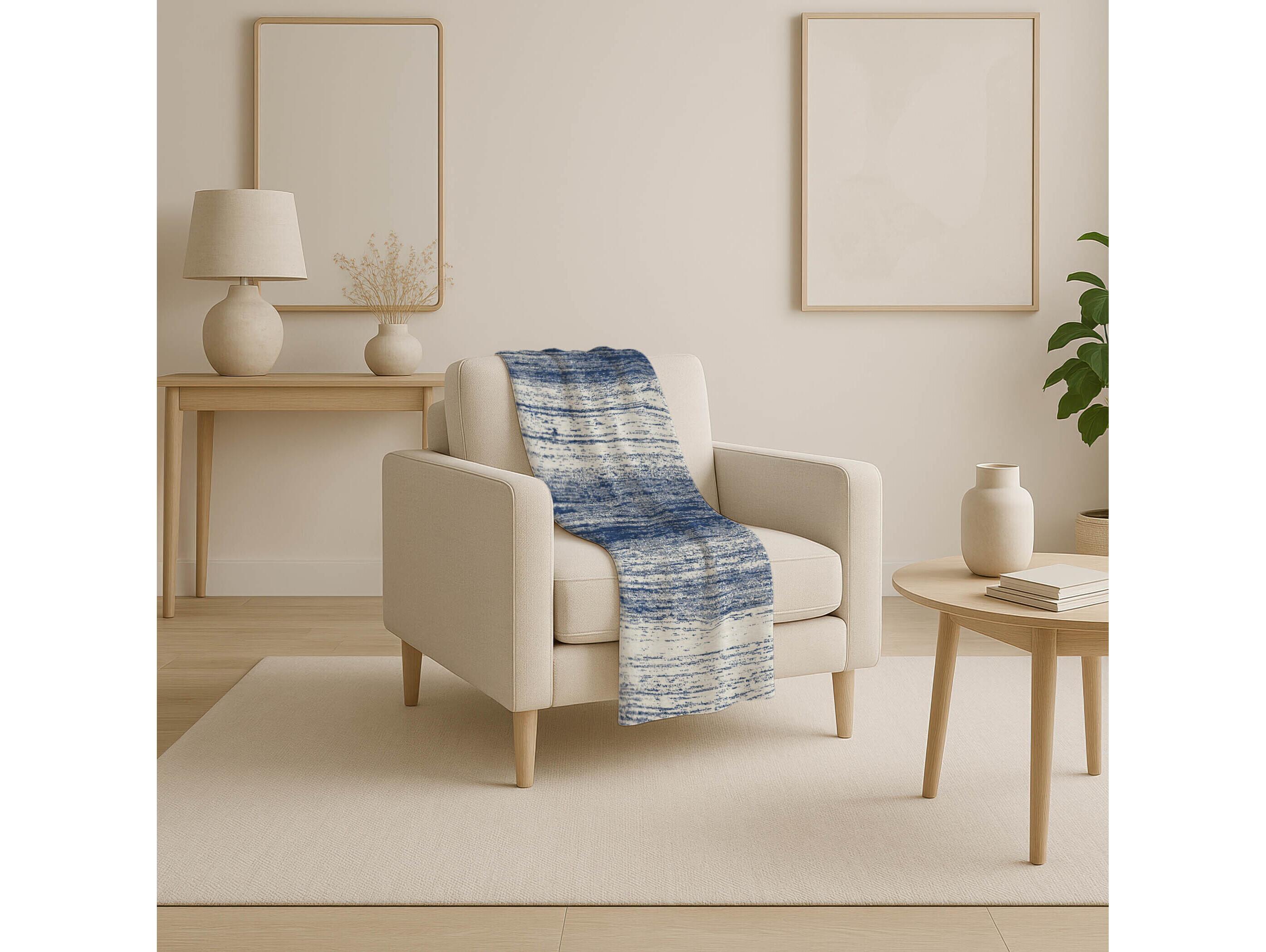 Dalyn Sherpa Blue Polyester Throw