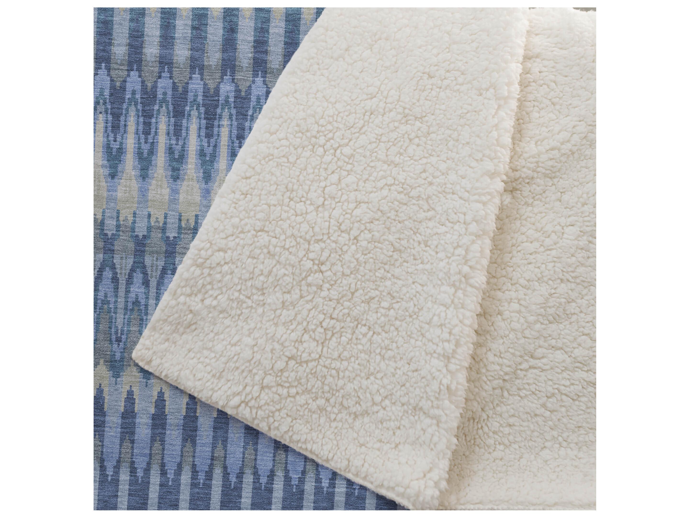 Dalyn Sherpa Blue Polyester Throw