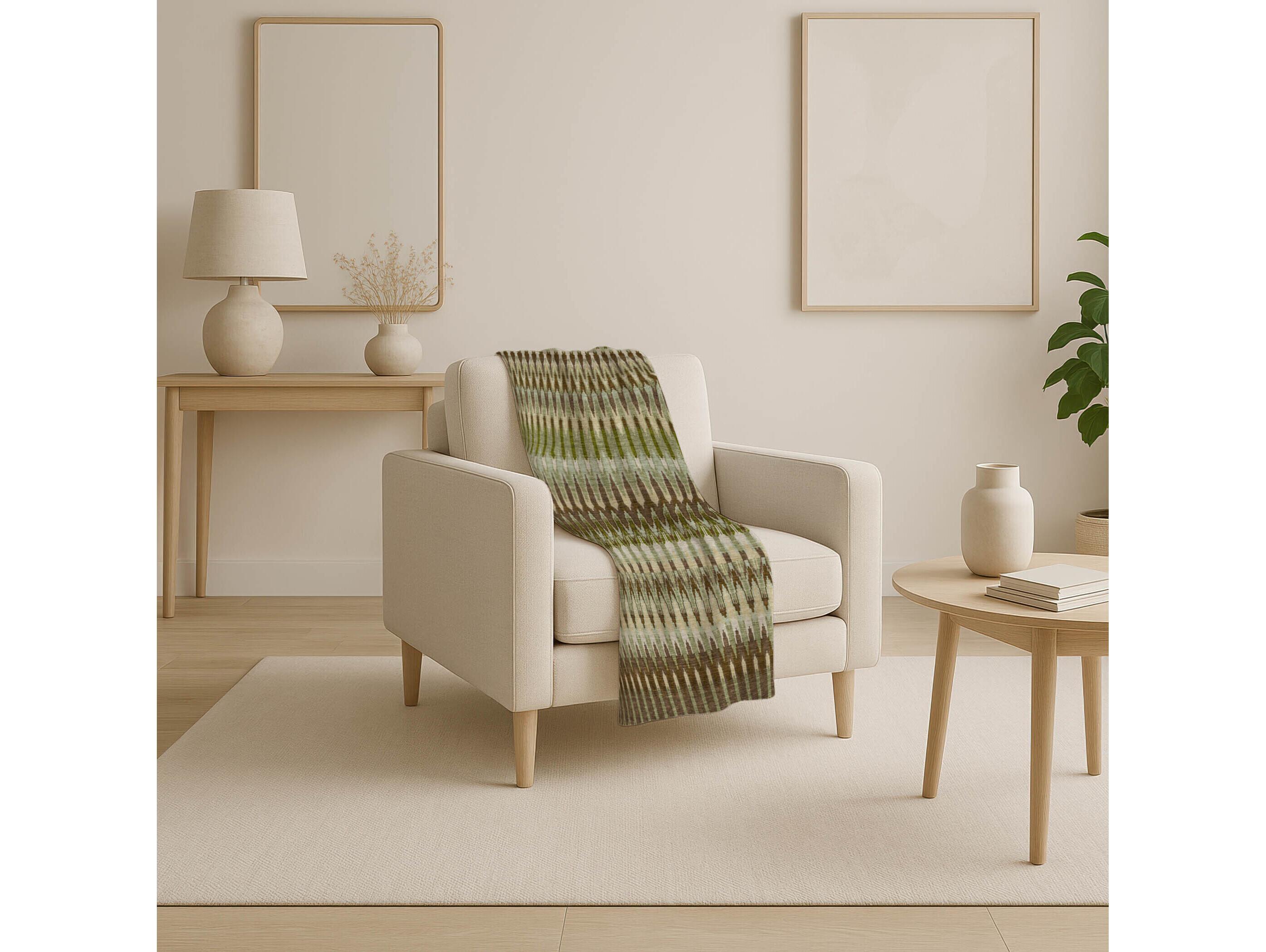 Dalyn Sherpa Green Polyester Throw