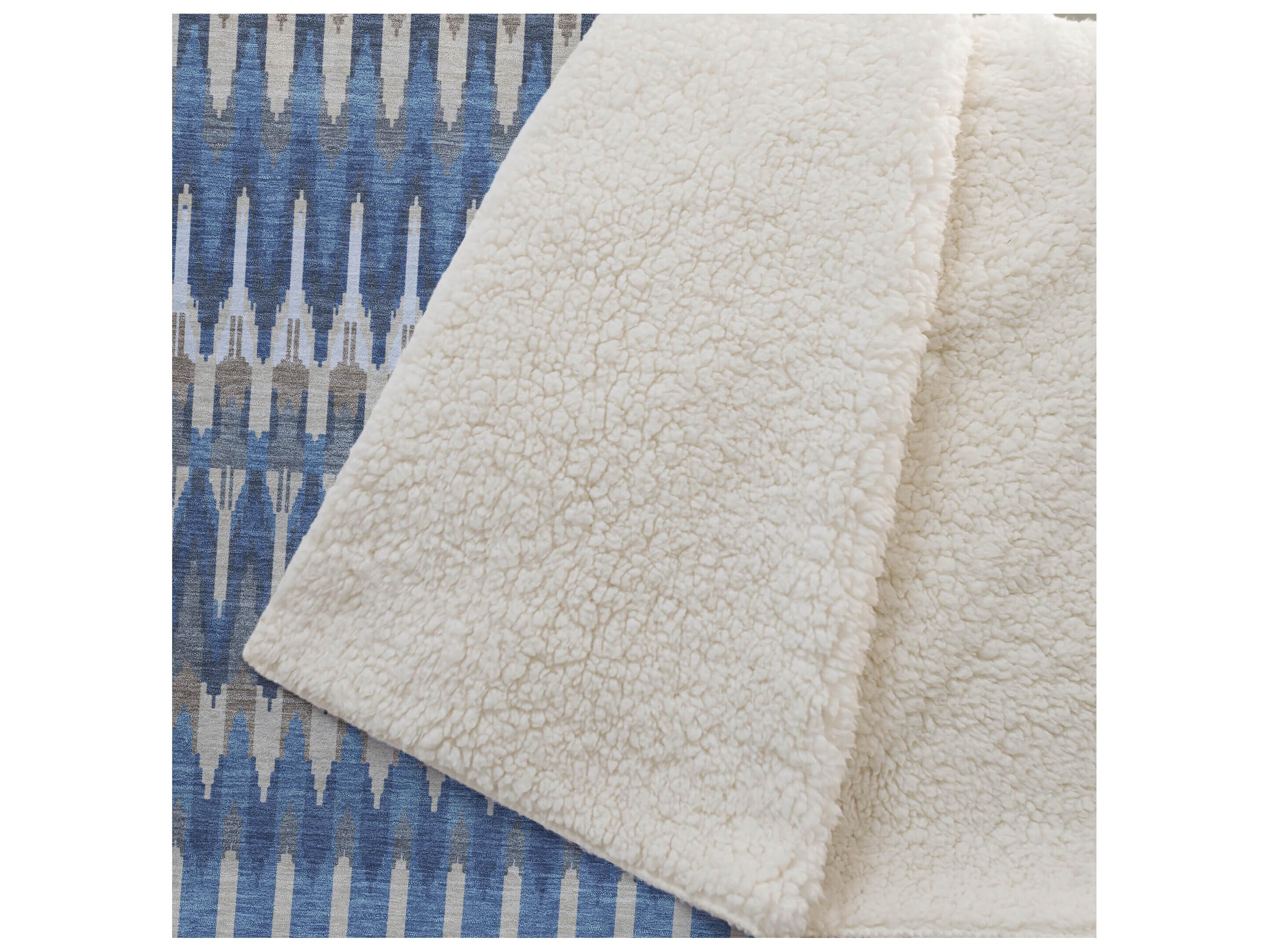 Dalyn Sherpa Blue Polyester Throw
