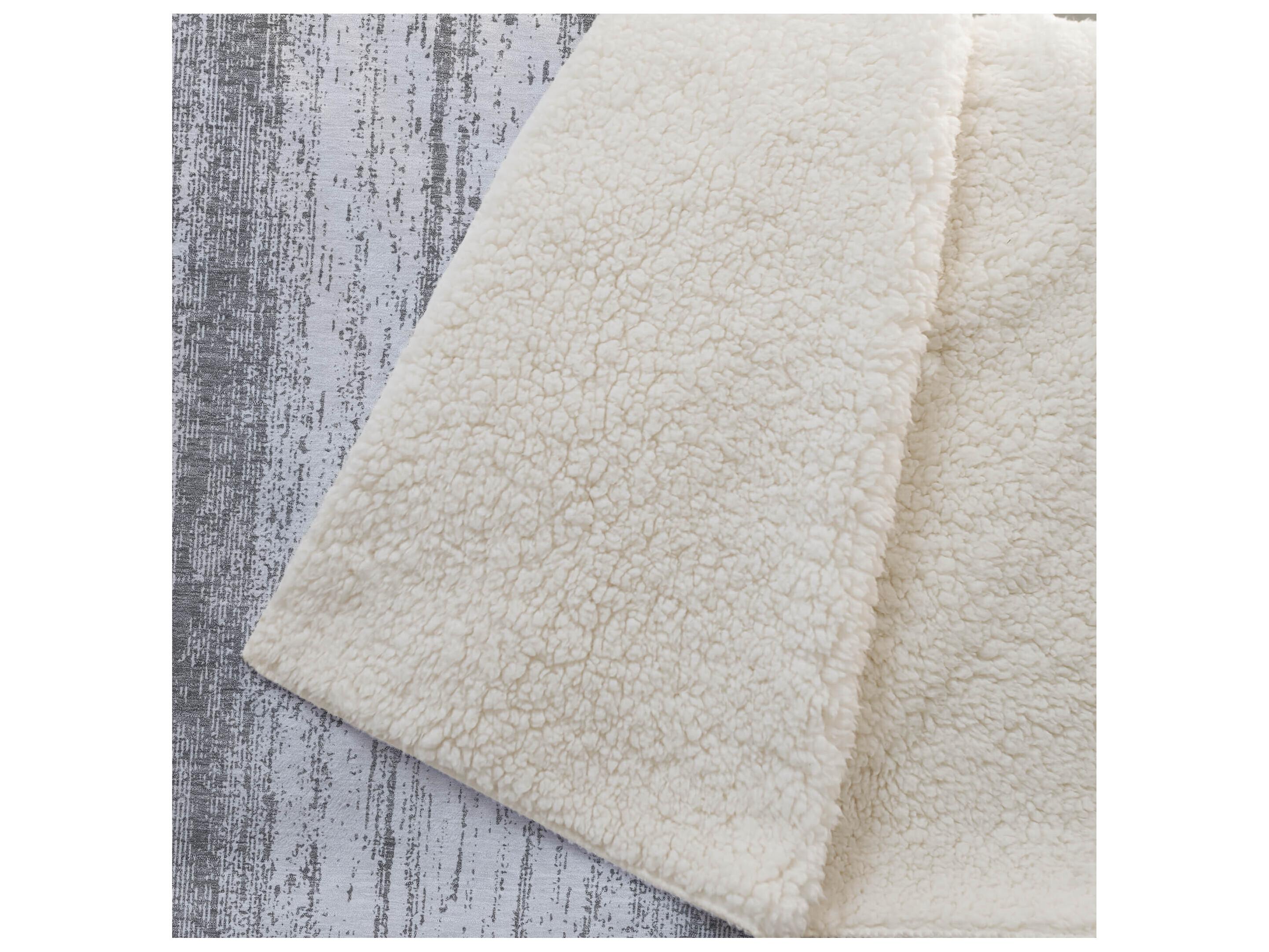 Dalyn Sherpa Gray Polyester Throw