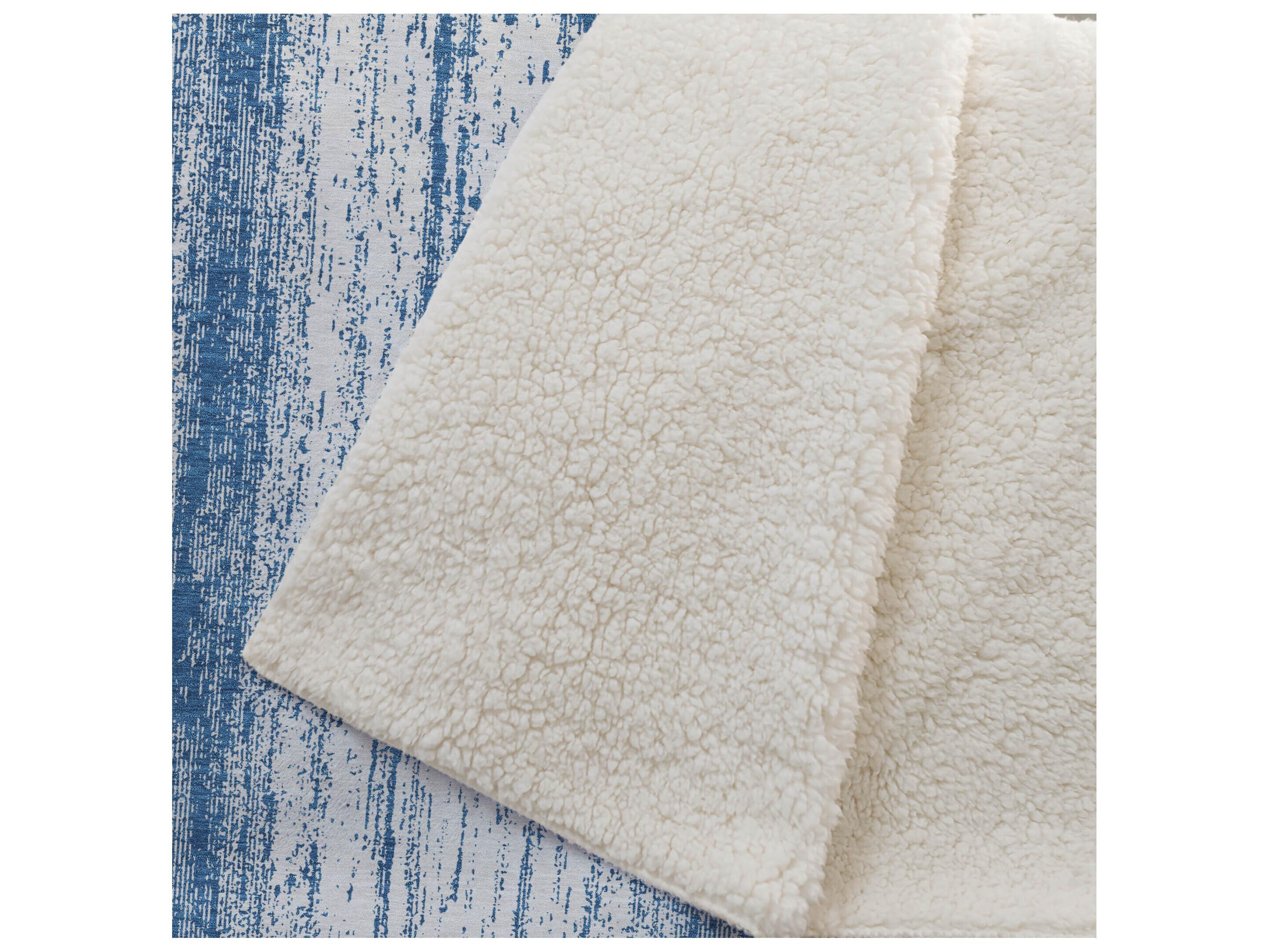 Dalyn Sherpa Blue Polyester Throw