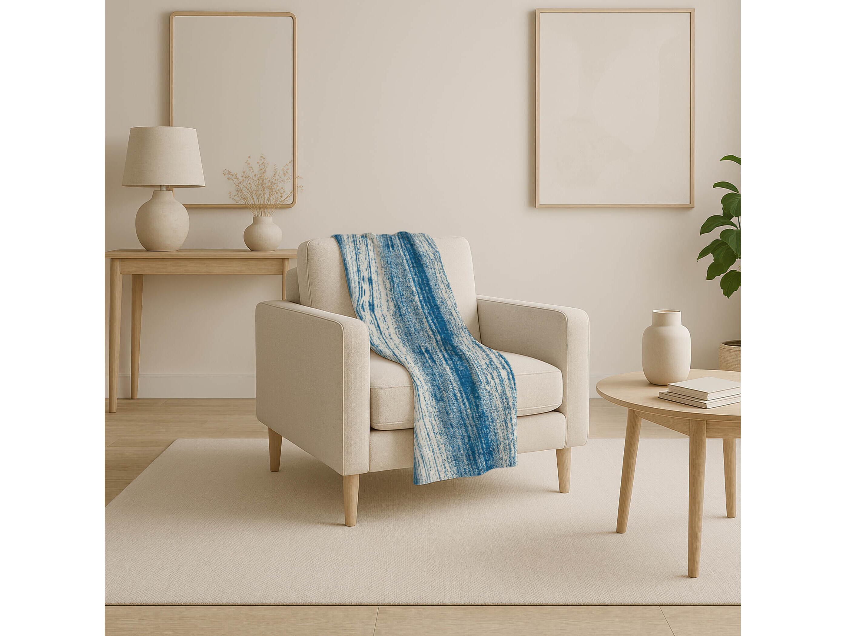 Dalyn Sherpa Blue Polyester Throw