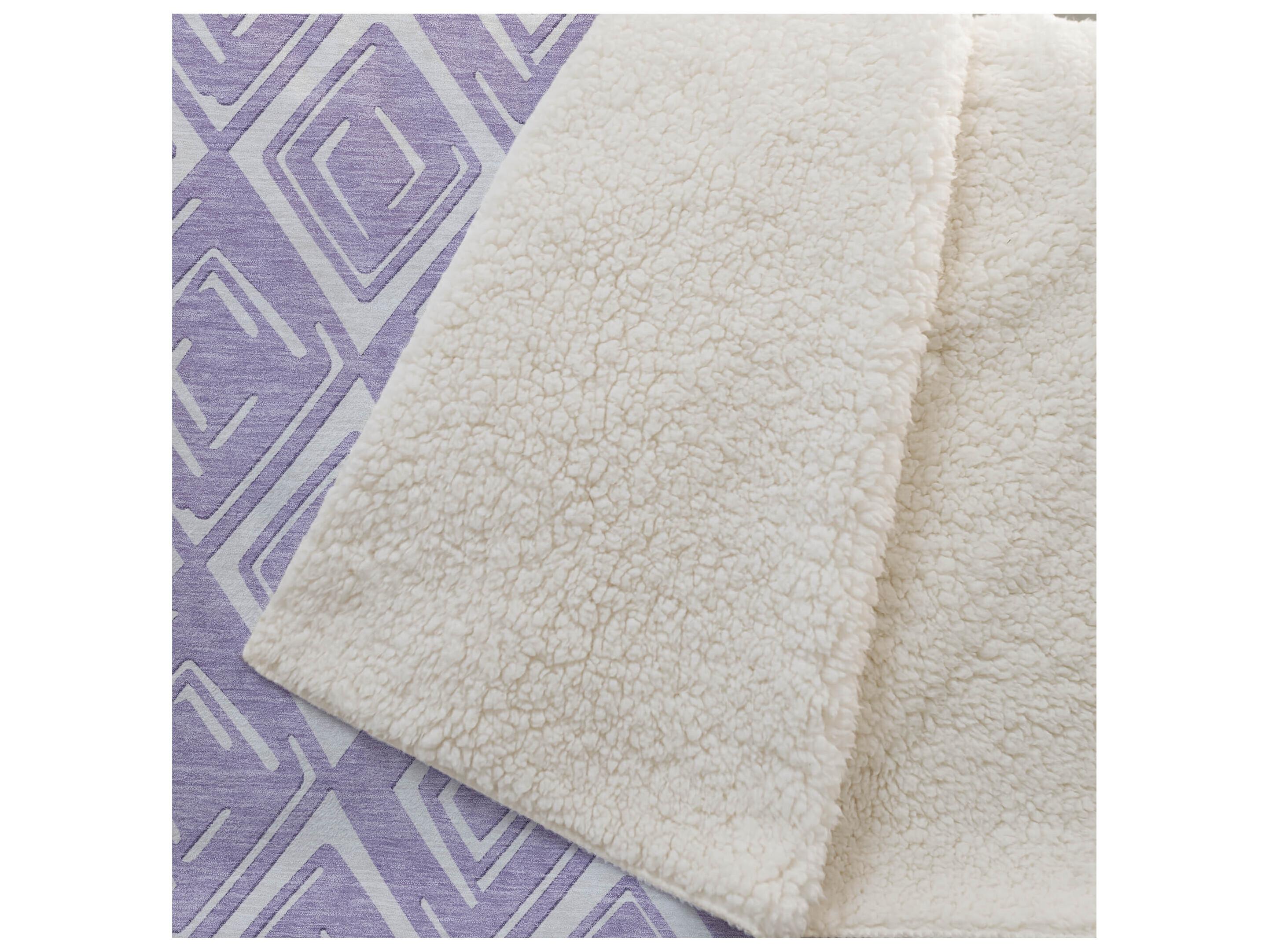 Dalyn Sherpa Purple Polyester Throw