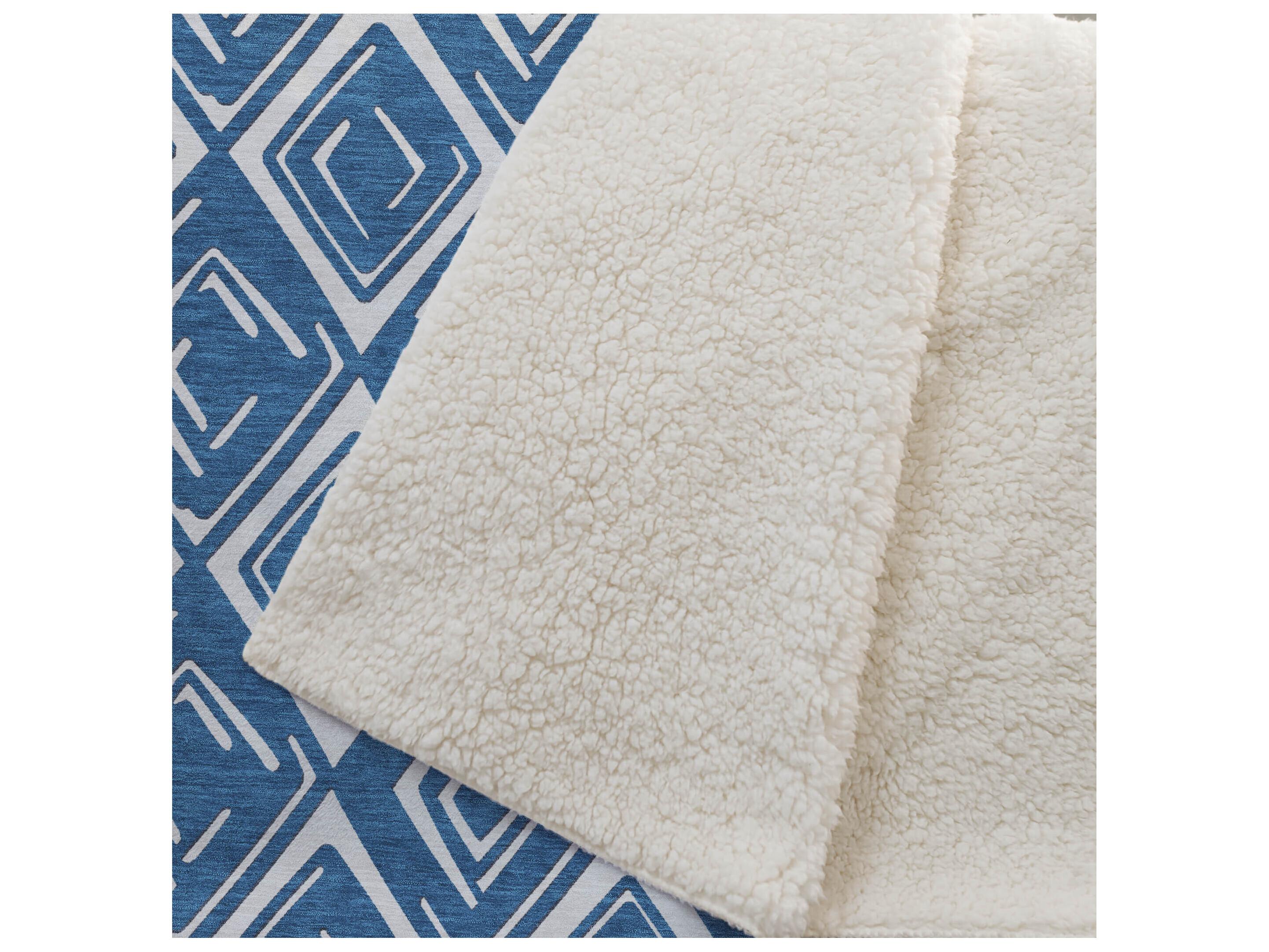 Dalyn Sherpa Blue Polyester Throw