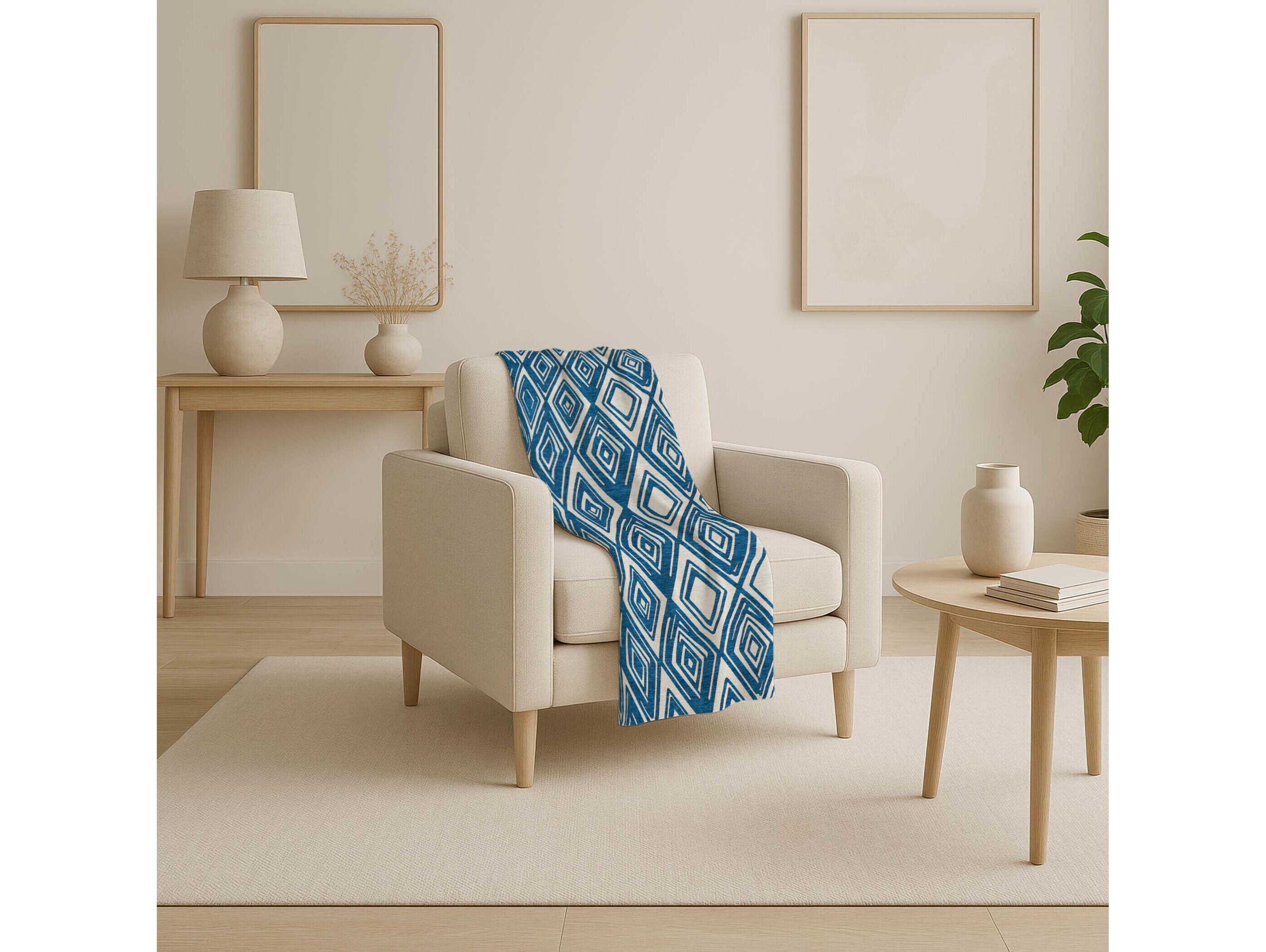 Dalyn Sherpa Blue Polyester Throw