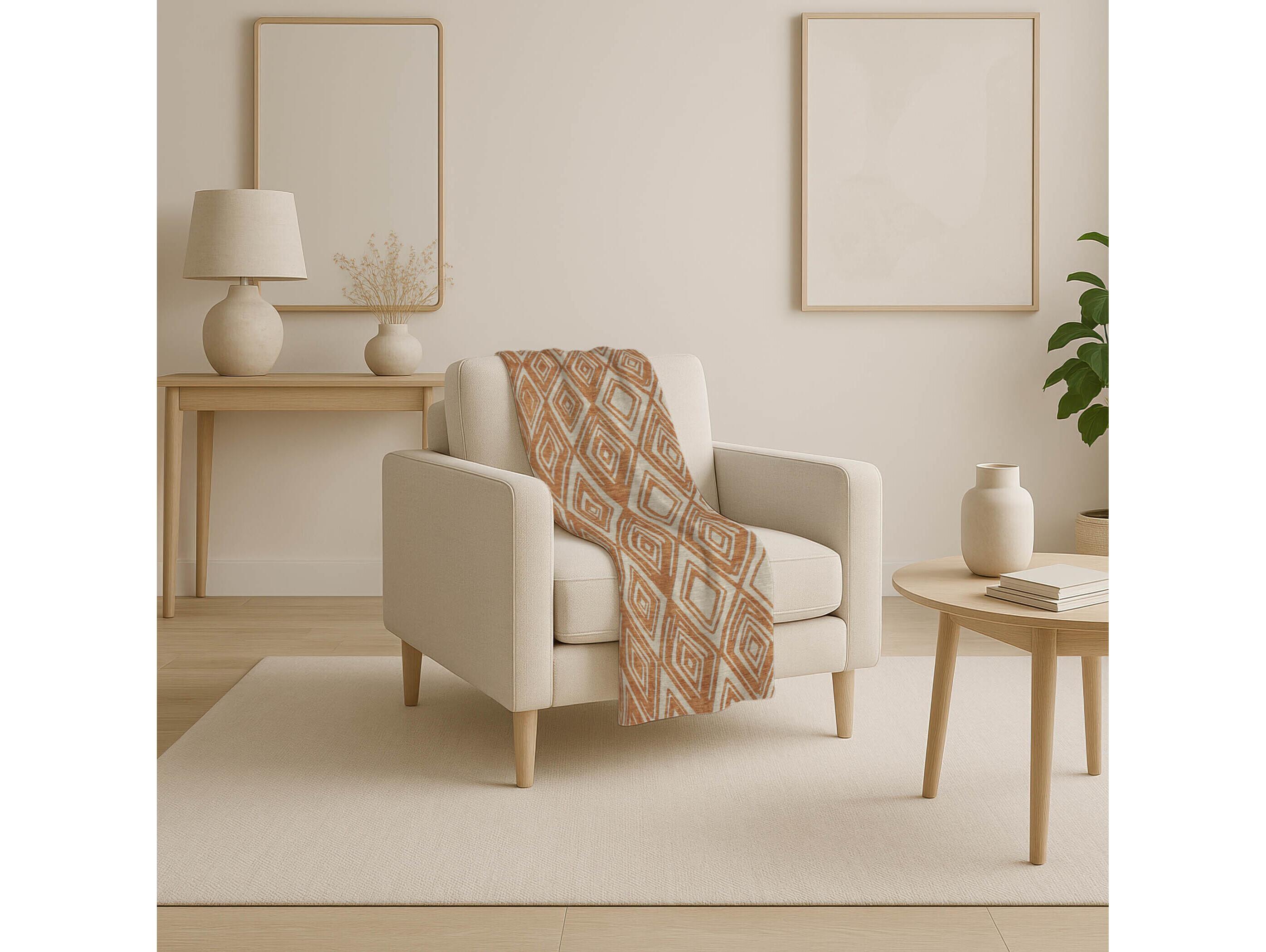 Dalyn Sherpa Orange Polyester Throw