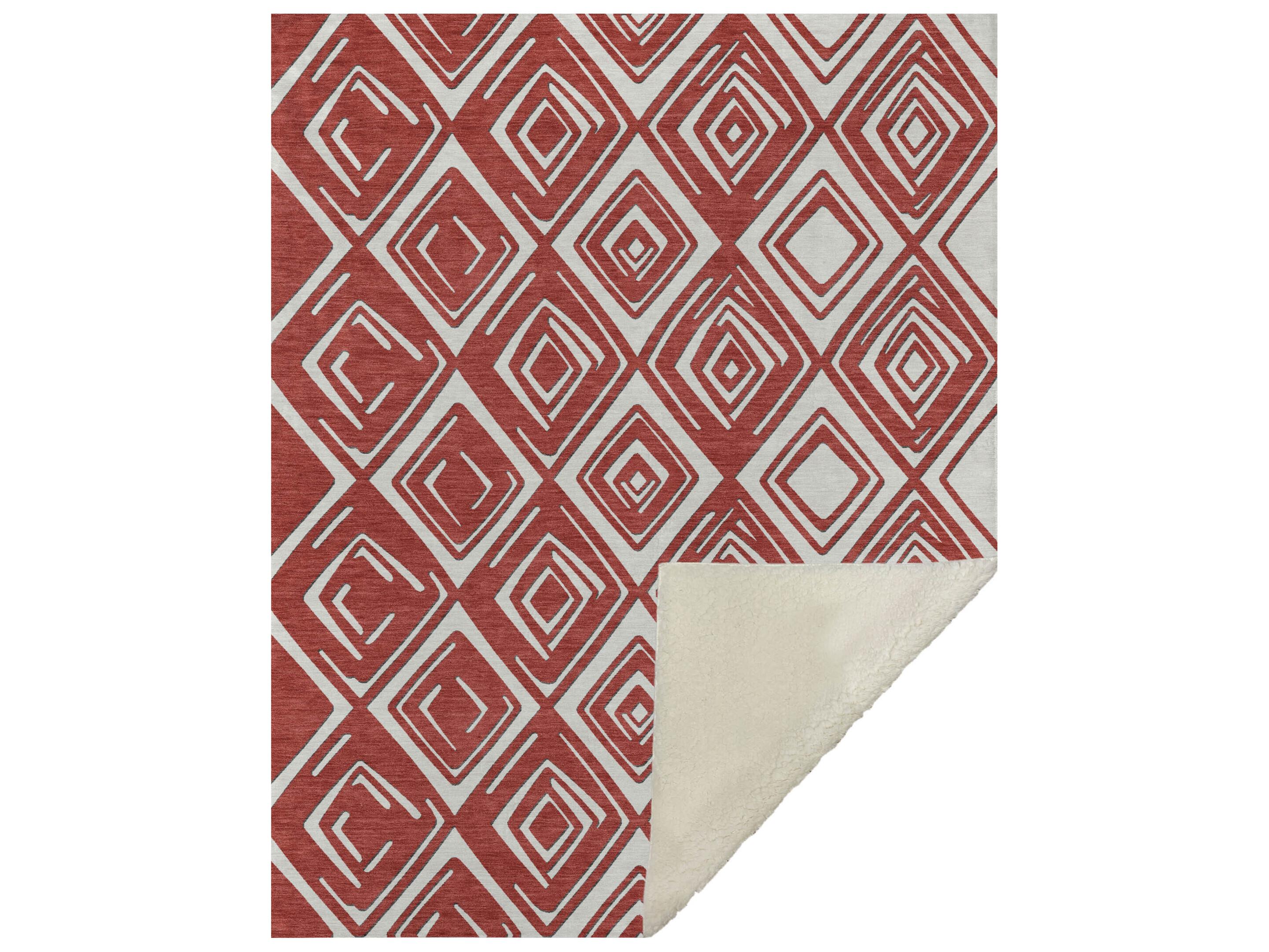 Dalyn Sherpa Red Polyester Throw
