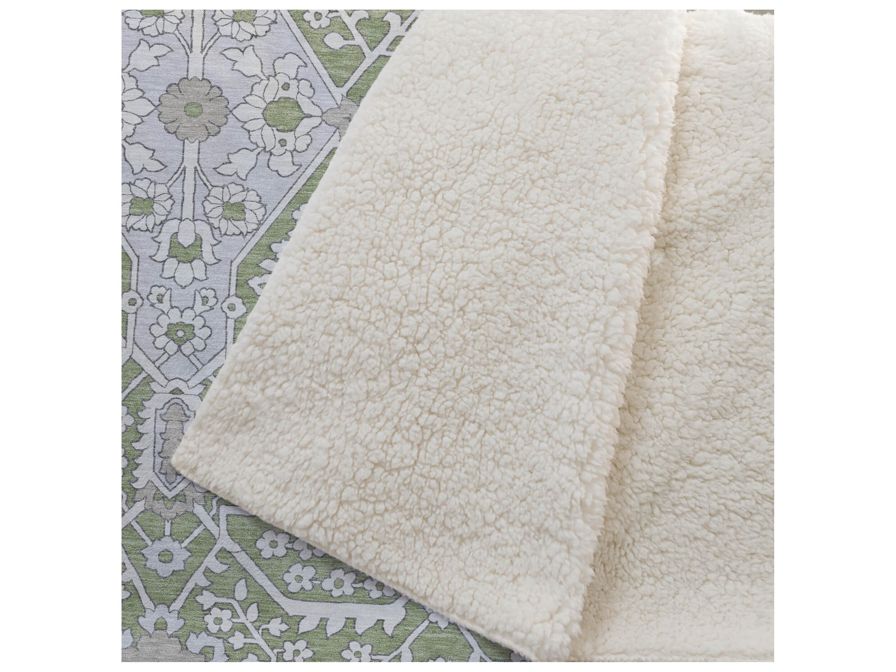 Dalyn Sherpa Green Polyester Throw