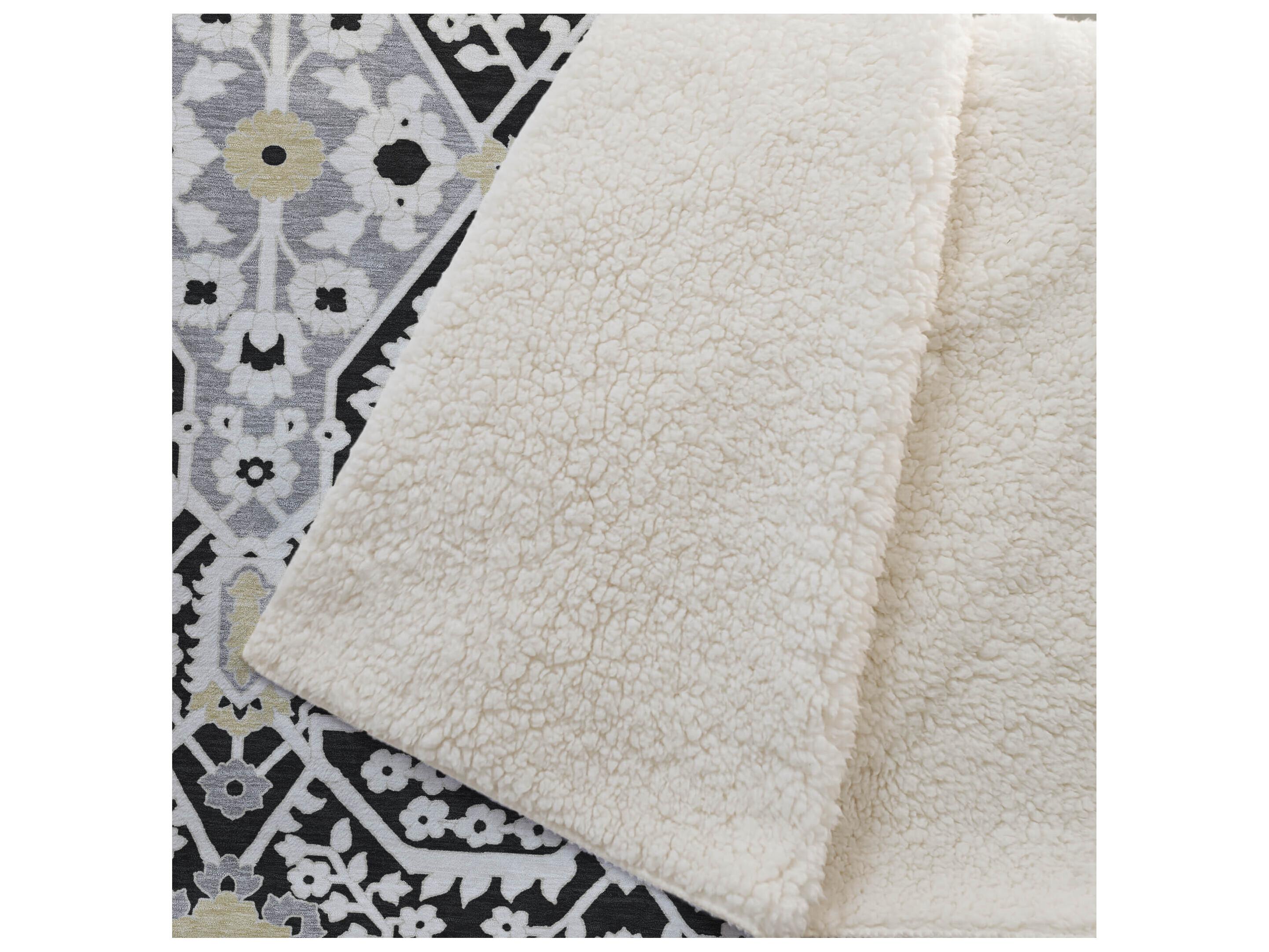 Dalyn Sherpa Black Polyester Throw