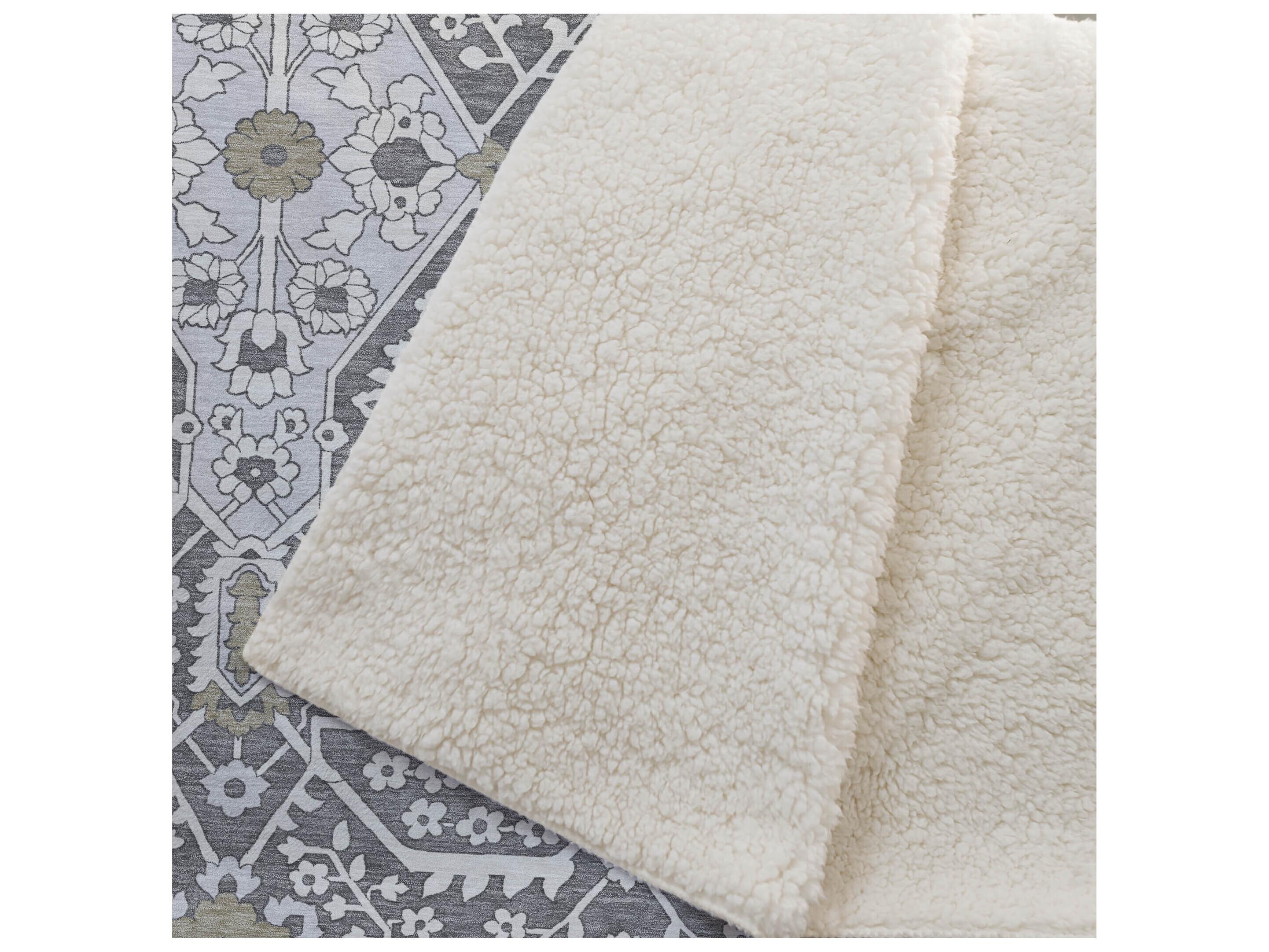 Dalyn Sherpa Gray Polyester Throw