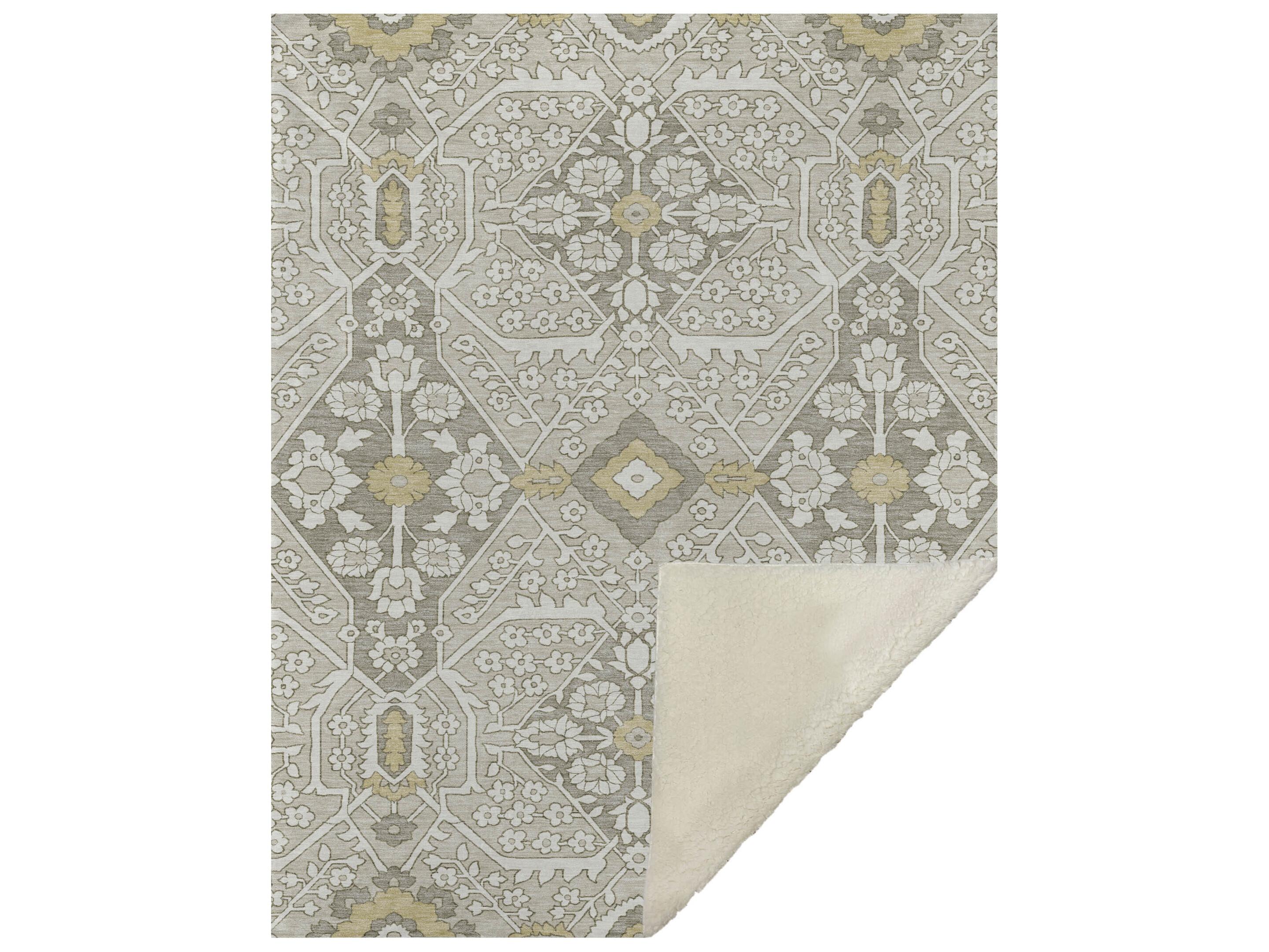 Dalyn Sherpa Ivory Polyester Throw