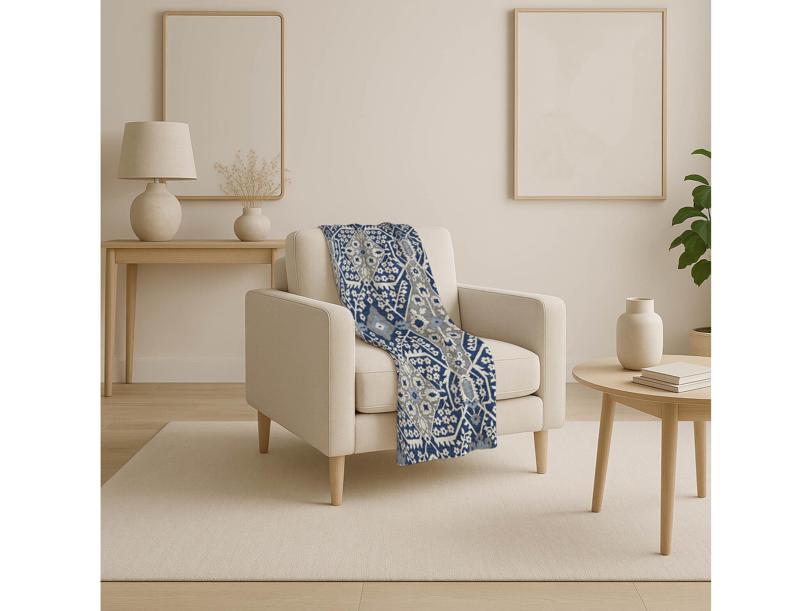 Dalyn Sherpa Blue Polyester Throw